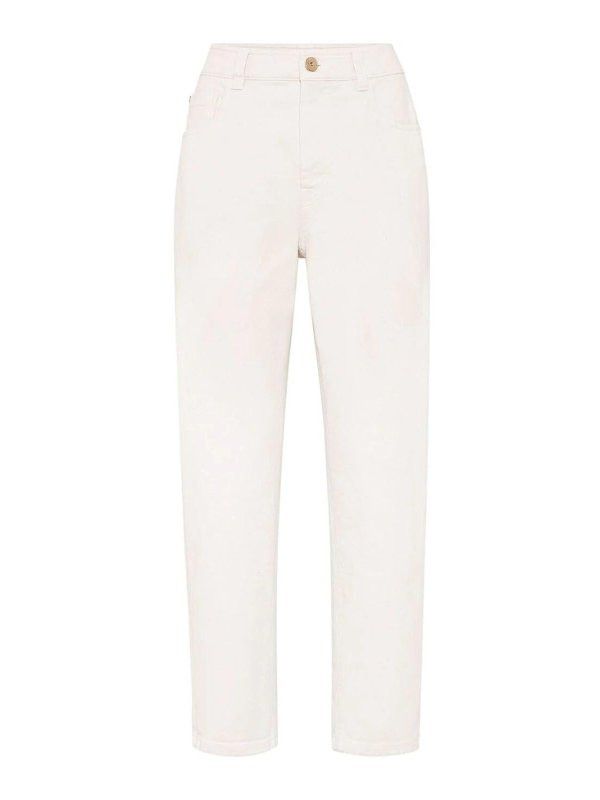 Brunello Cucinelli o1la1rc1a0425 Lady Dyed Pants in White Size 30" / US 8 / IT 44 - 1 Thumbnail