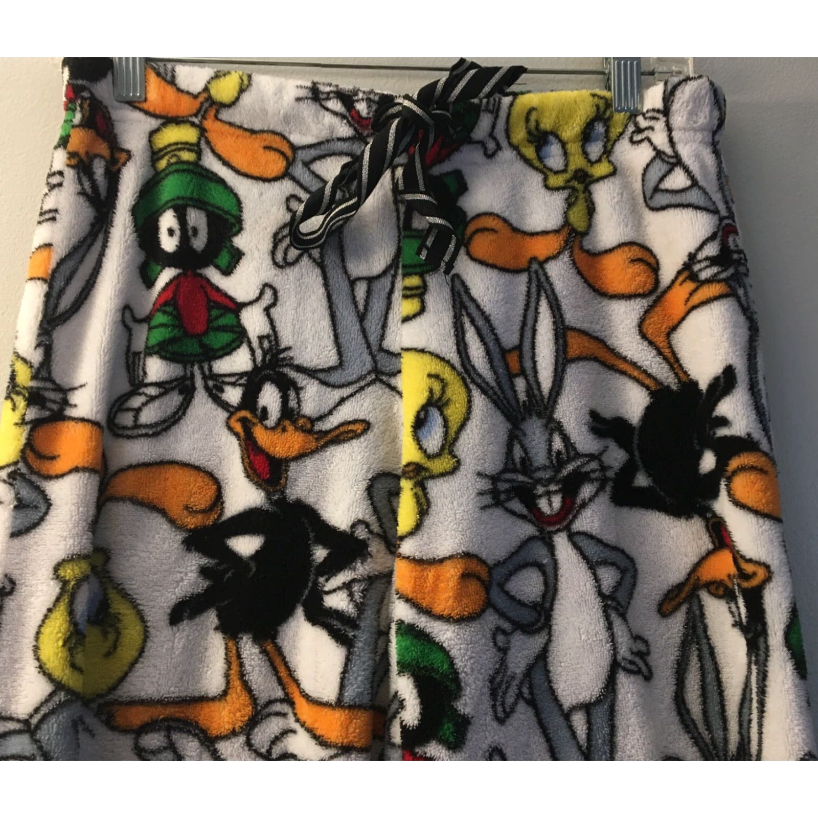 Vintage Looney Tunes Pajama Pants Pj Bottom Fleece White Size S Women Bugs Bunny Tweety Bird Sylvester Size 28" / US 6 / IT 42 - 2 Thumbnail