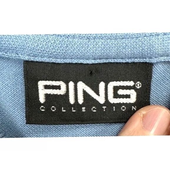 Vintage Ping Collection Golf Polo Shirt Mens Large Dusk Blue Rugby Athletic Solid Cotton Lycra Spandex Size US L / EU 52-54 / 3 - 3 Thumbnail