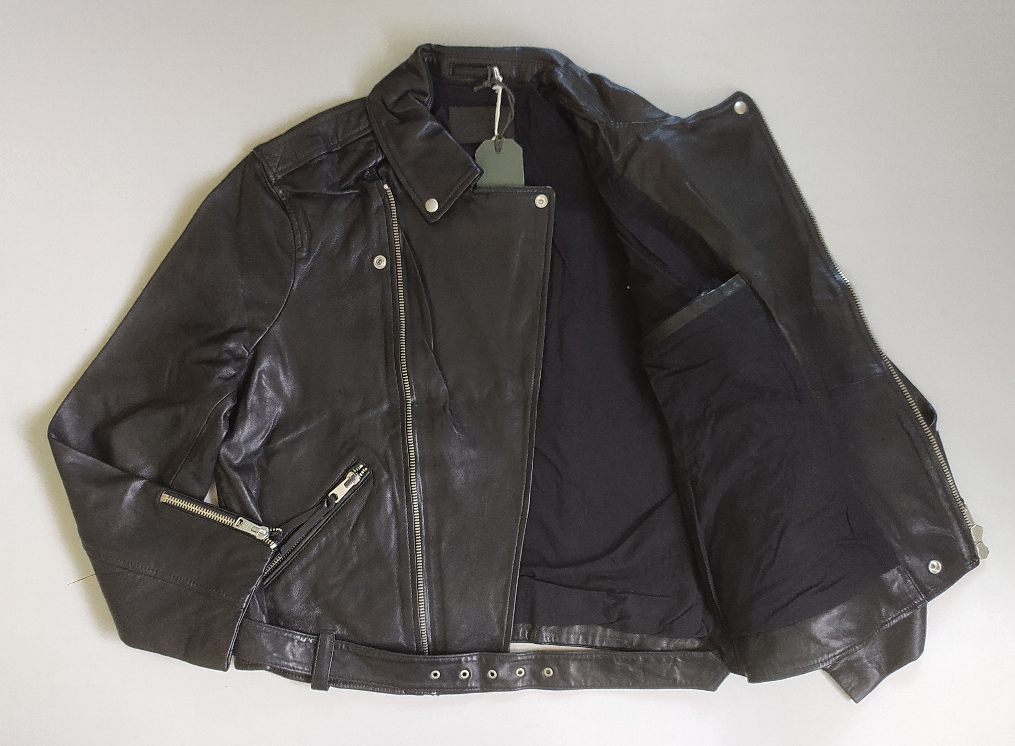 Allsaints ALLSAINTS Allen Biker Leather Jacket Free SHIPPING FTP/9024 Size US XL / EU 56 / 4 - 2 Thumbnail