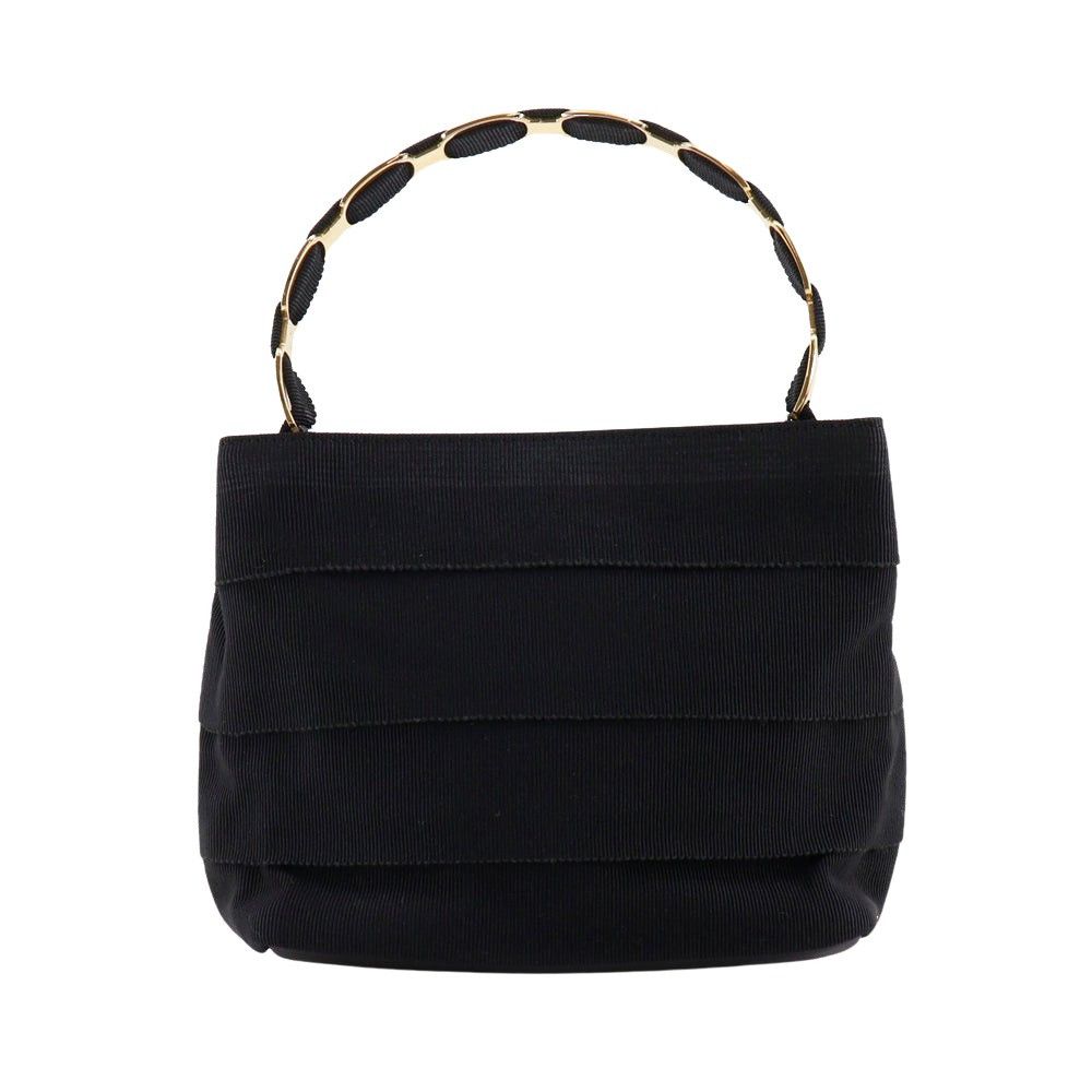 Salvatore Ferragamo Black Canvas Handbag (Pre-Owned) Size ONE SIZE - 1 Thumbnail