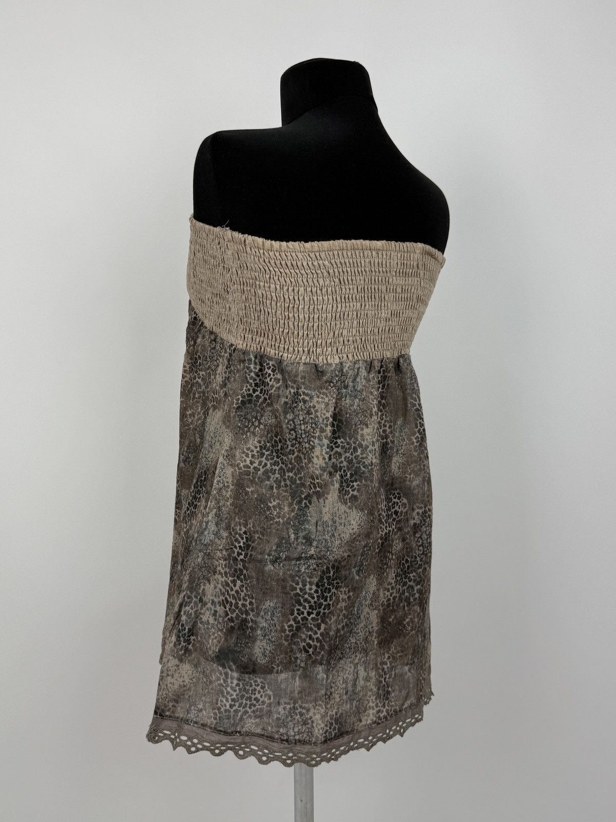 Vintage Y2K Vintage Yes!Miss Tan Cheetah Sheer Strapless Tube Top Size M / US 6-8 / IT 42-44 - 2 Thumbnail