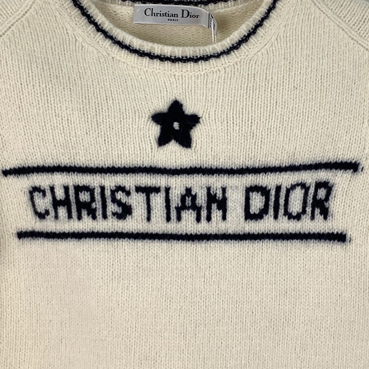 Dior Dior Beige Striped Monogrammed Appliqué Wool Knit Sweater Size S / US 4 / IT 40 - 5 Thumbnail