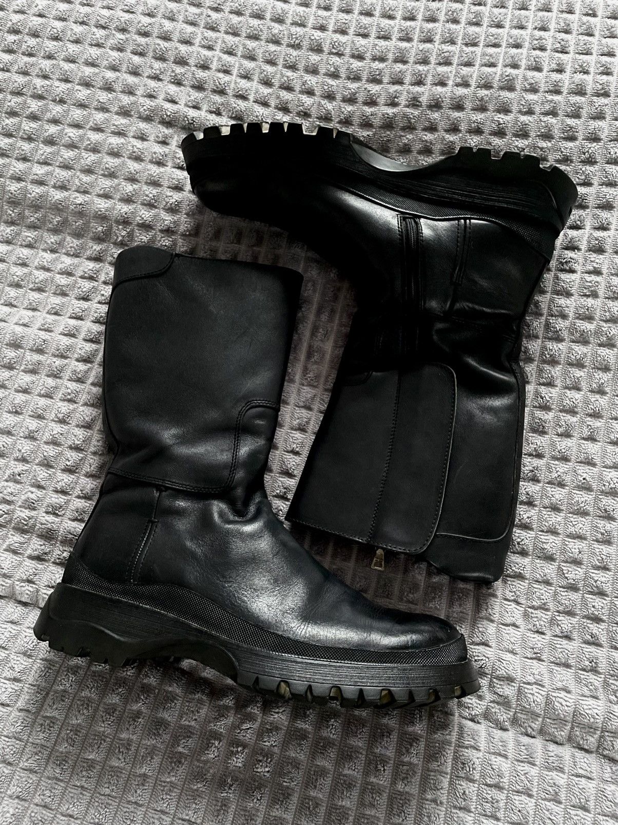 Prada Bella Hadid Prada Sport Brixxen Lug Sole Moto Zip Boots 8 UK Size US 9 / EU 42 - 3 Thumbnail