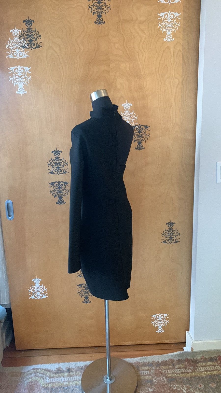 Designer NEW One Shoulder Midi Asymmetrical Dress in Black Size M / US 6-8 / IT 42-44 - 22 Thumbnail