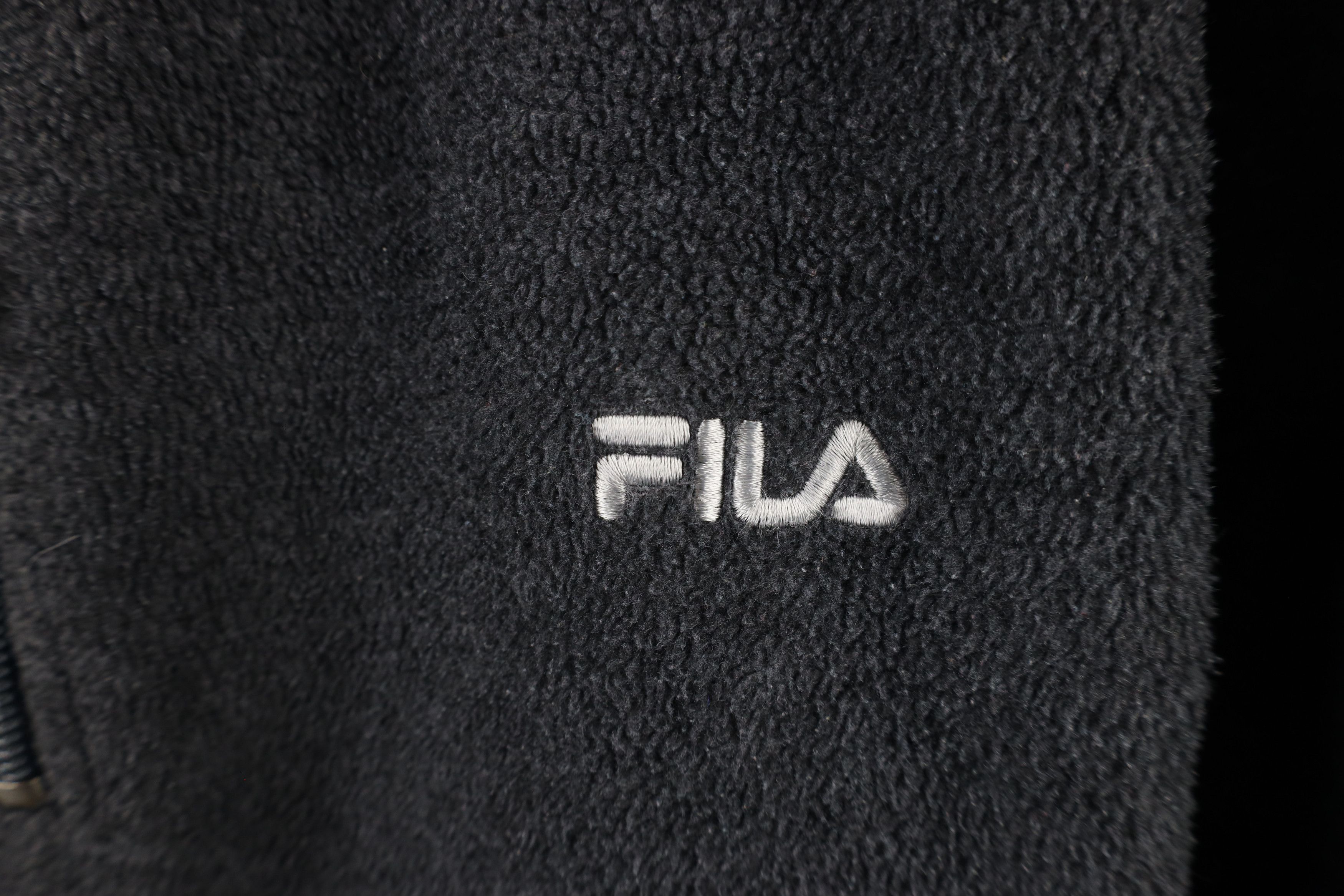 Fila × Vintage Vintage 90s Fila Spell Out Half Zip Fleece Pullover Sweater Size US XXL / EU 58 / 5 - 4 Thumbnail
