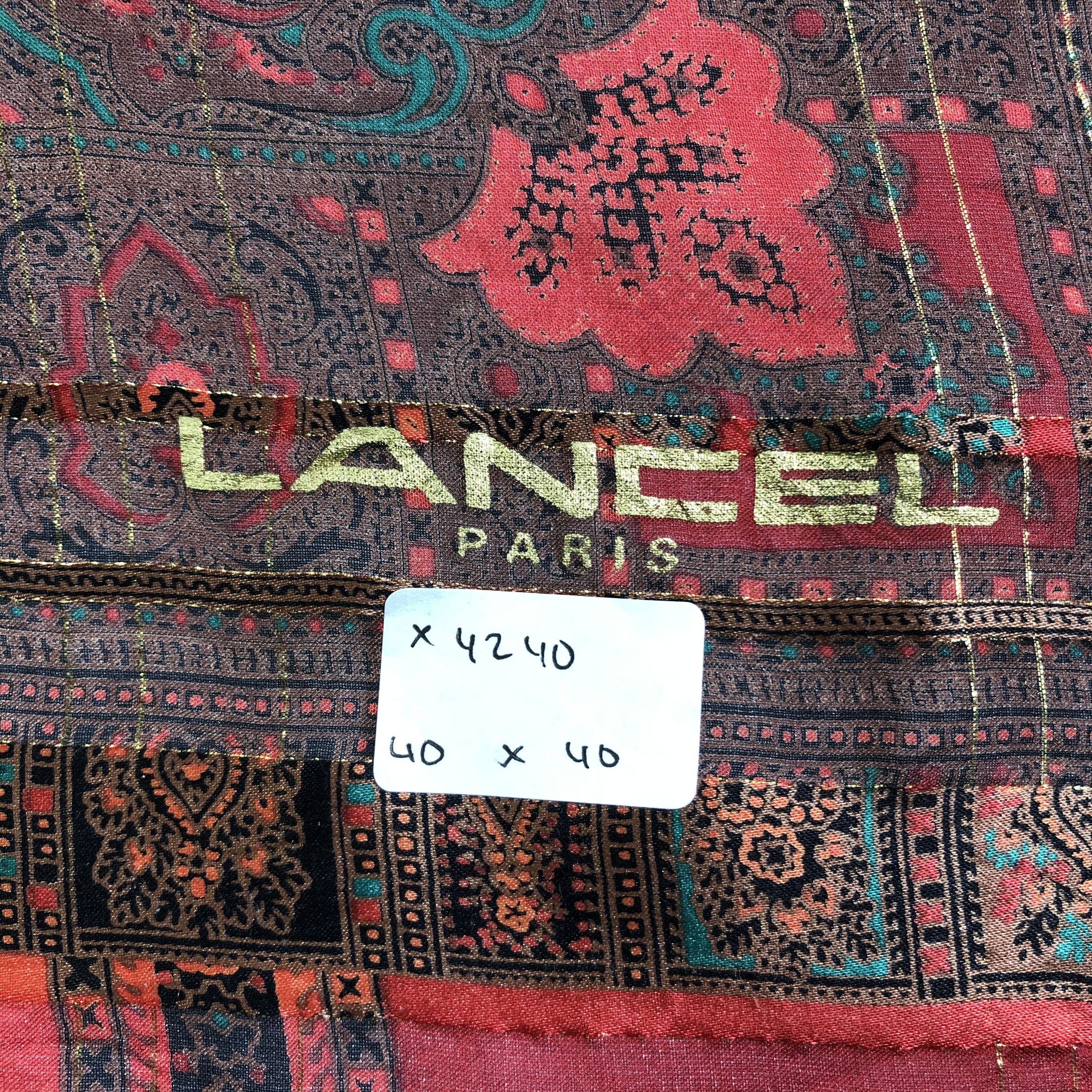 Lancel × Vintage Vintage Lancel Silk Scarf Size ONE SIZE - 6 Thumbnail