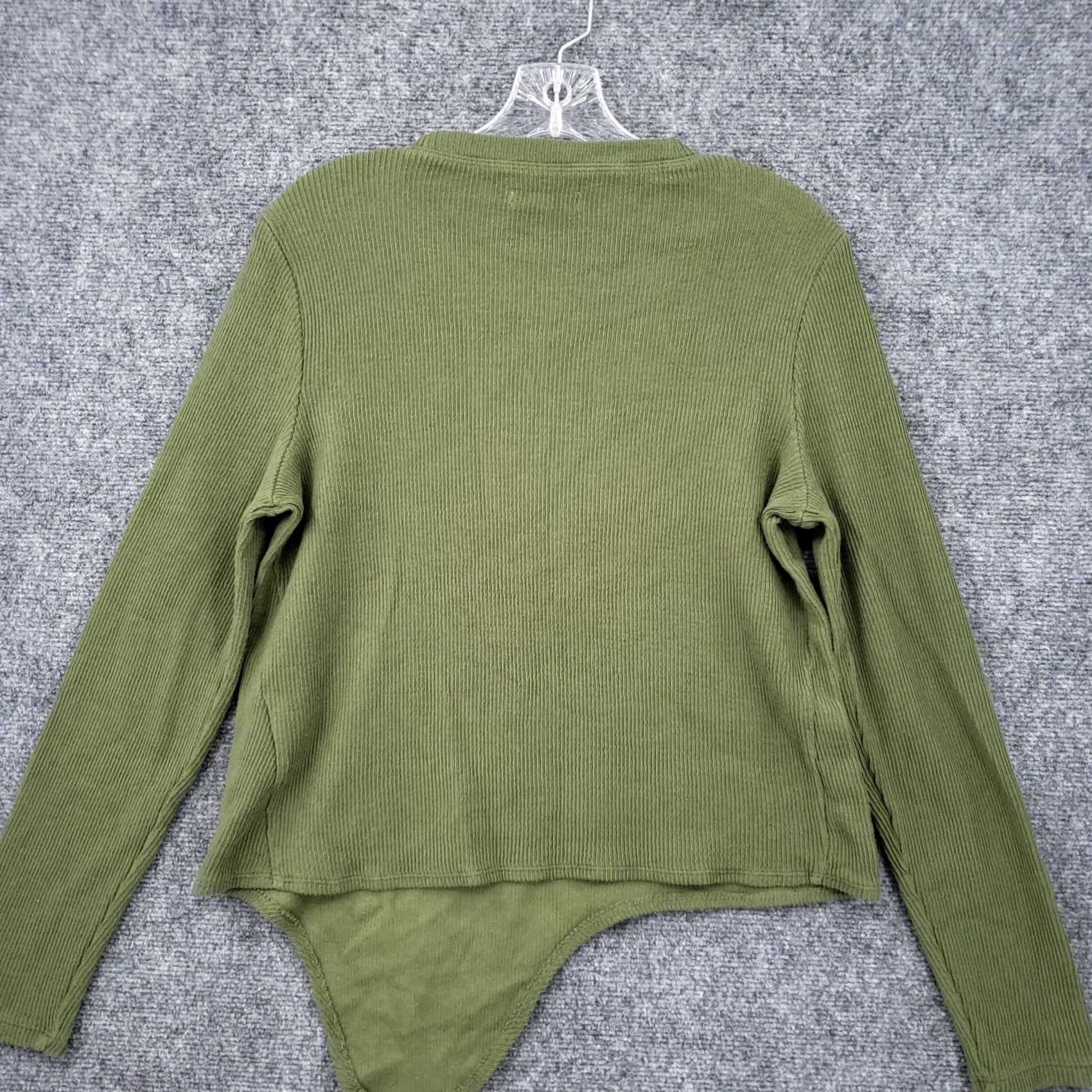 Madewell Madewell Sweater Womens M Green Asymmetric Hem Long Sleeve Ribbed Knit Size M / US 6-8 / IT 42-44 - 7 Thumbnail
