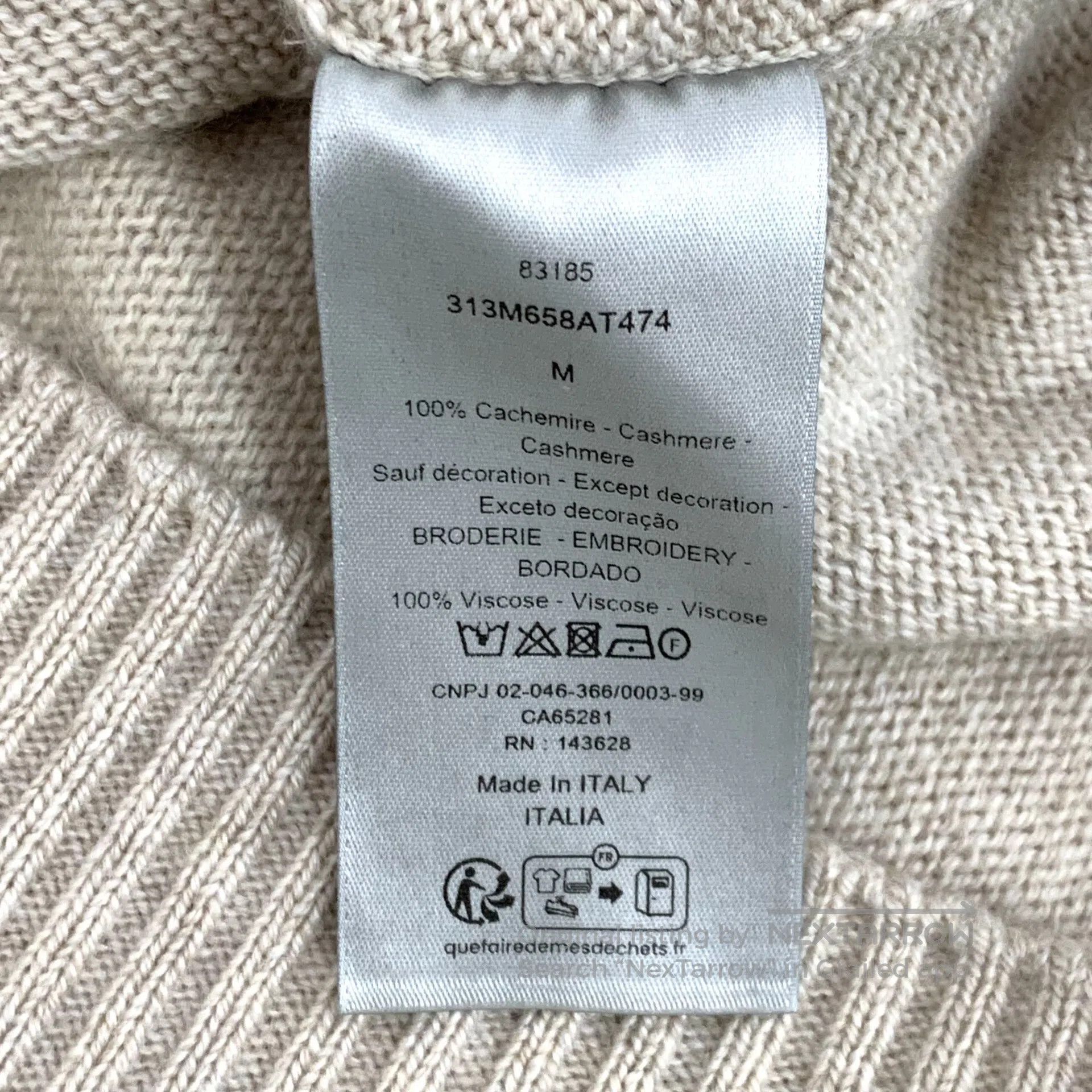 Dior Dior Oatmeal Logo Lettering Embroidered Cashmere Hooded Lo Size US M / EU 48-50 / 2 - 8 Thumbnail