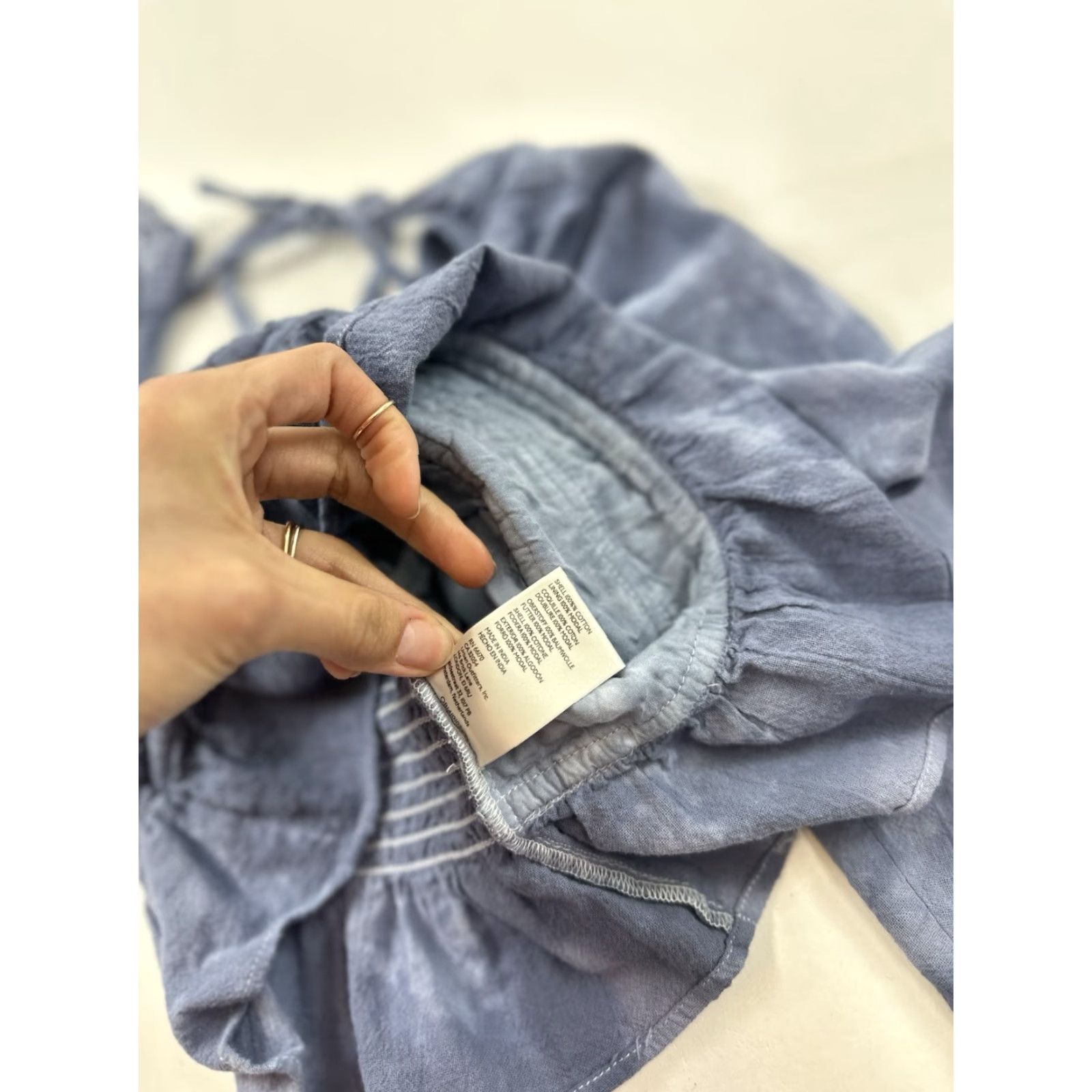 Free People VINTAGE Free People Shirt Women’s M Blue Tie Dye Boho Peasant Blouse Top Size M / US 6-8 / IT 42-44 - 6 Thumbnail