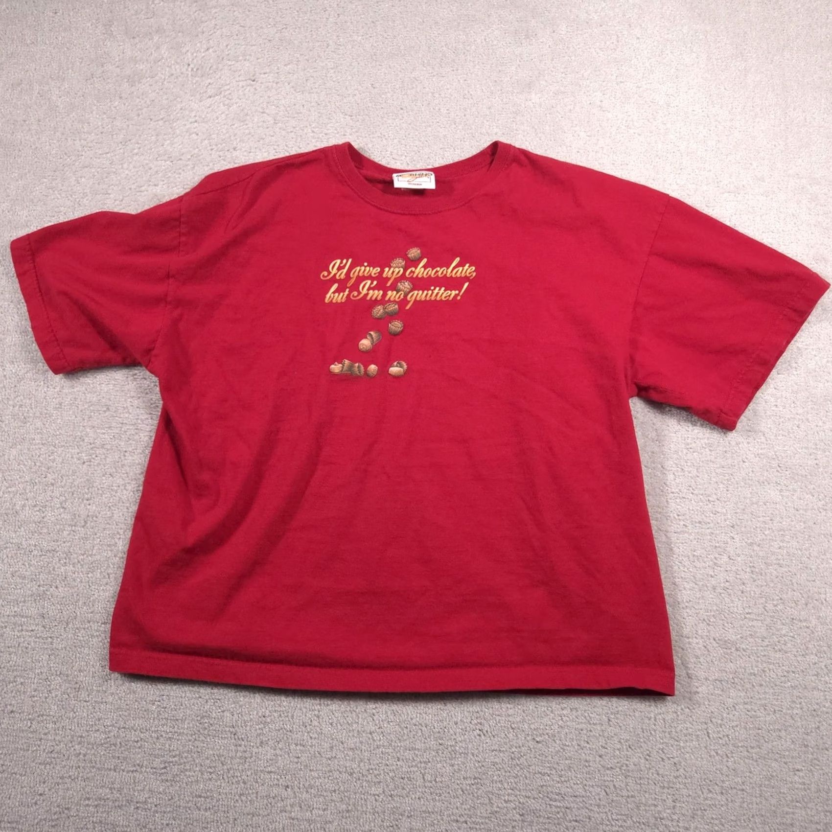 Vintage Morning Sun Shirt Womens 2X Red Chocolate Graphic Humor Short Sleeve Tee Plus Size XXL / US 16-18 / IT 52-54 - 2 Thumbnail