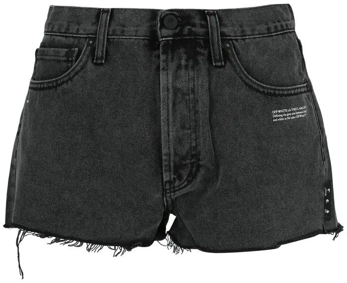 Off-White o1y1225 Denim Short in Dark Gray Size 26" / US 2 / IT 38 - 1 Thumbnail