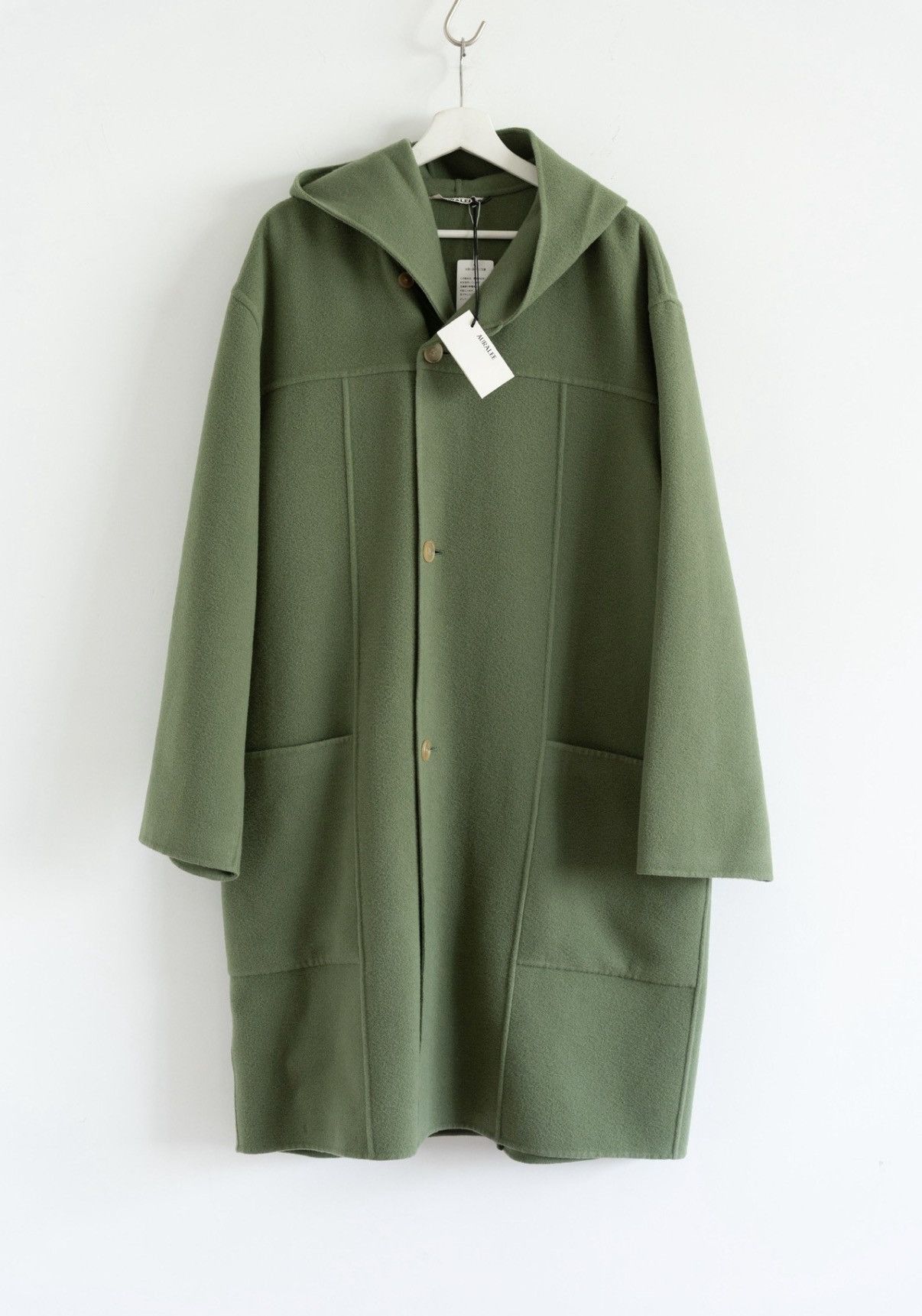 Auralee Auralee 22AW Grass Green Wool Hooded Coat J4 Size US XL / EU 56 / 4 - 1 Thumbnail