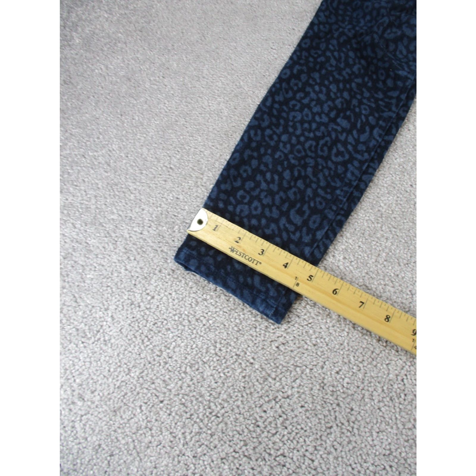 Spanx VINTAGE Spanx Jeggings Womens Medium Dark Blue Leopard Print Stretch Denim Animal Pattern 2010s Womens Size 32" / US 10 / IT 46 - 4 Thumbnail