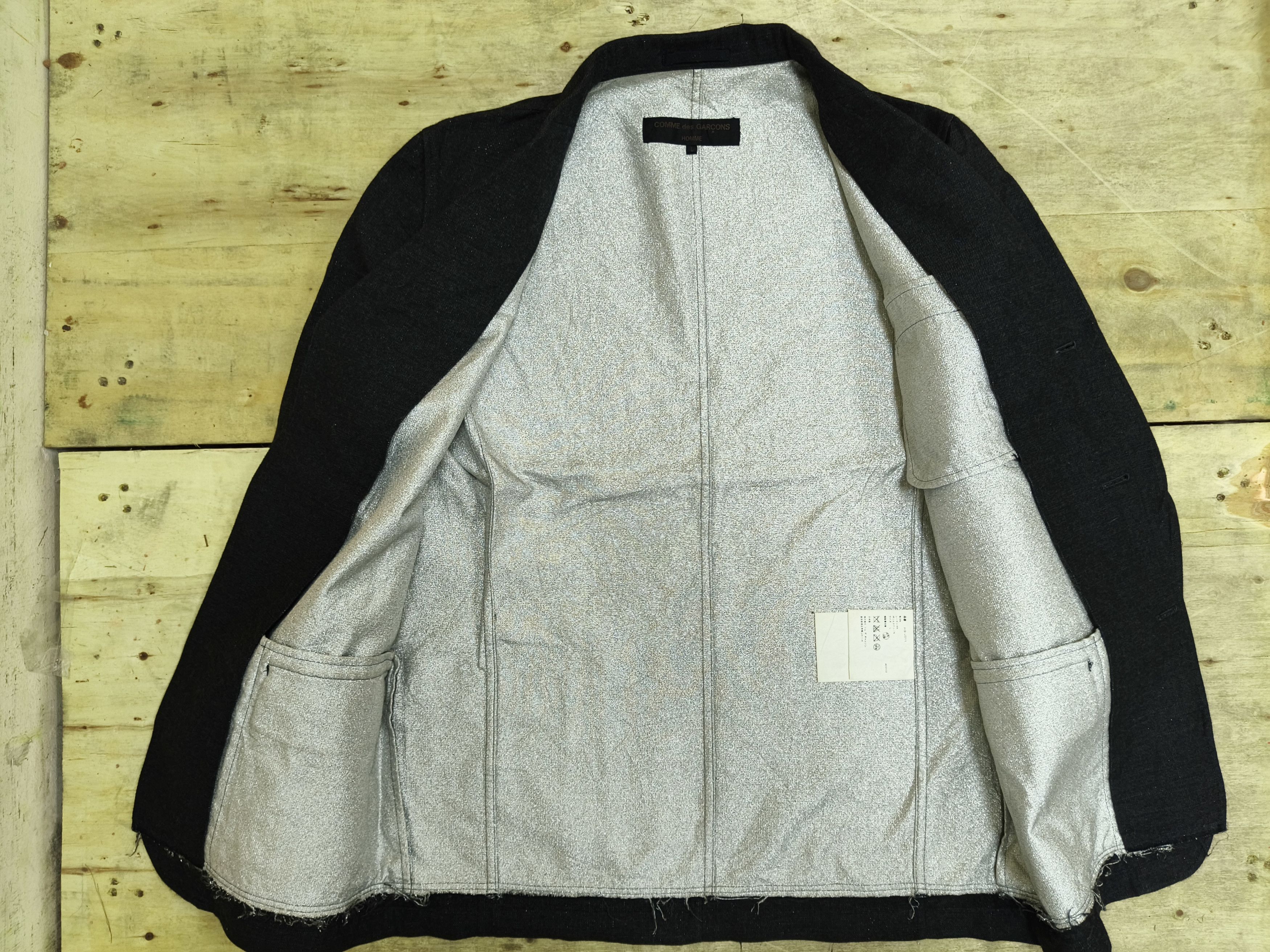 Comme des Garcons Homme Vtg 🔥 CDG Homme AD2002 Tanaka Silver Hem Switch 002 Size 44L - 6 Thumbnail