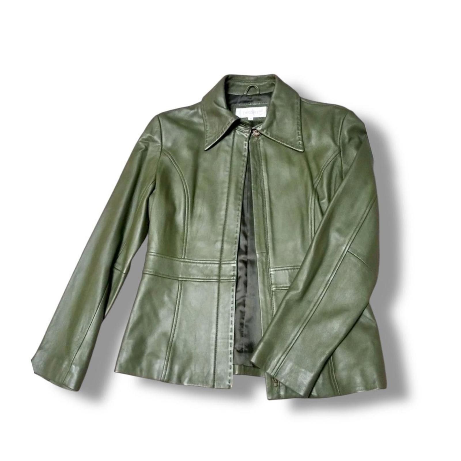 Other Vintage 2000s biker style slim fit lamb leather jacket Size XS / US 0-2 / IT 36-38 - 1 Thumbnail