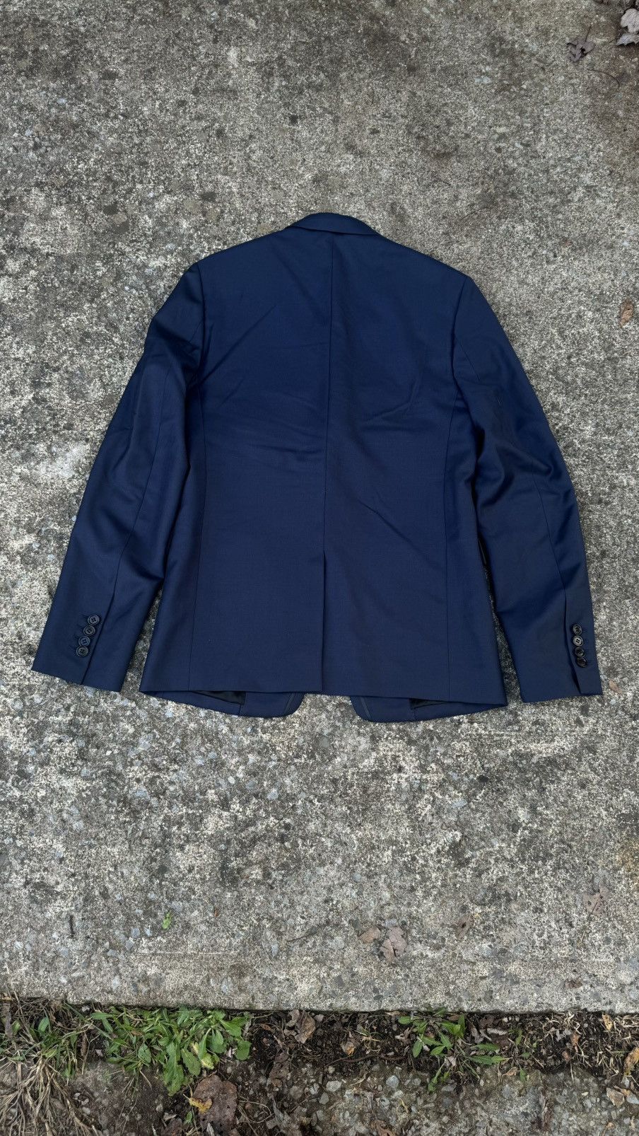 Dior Dior Hedi Slimane Navy Blue Blazer Leather Trim Size 44R - 7 Thumbnail