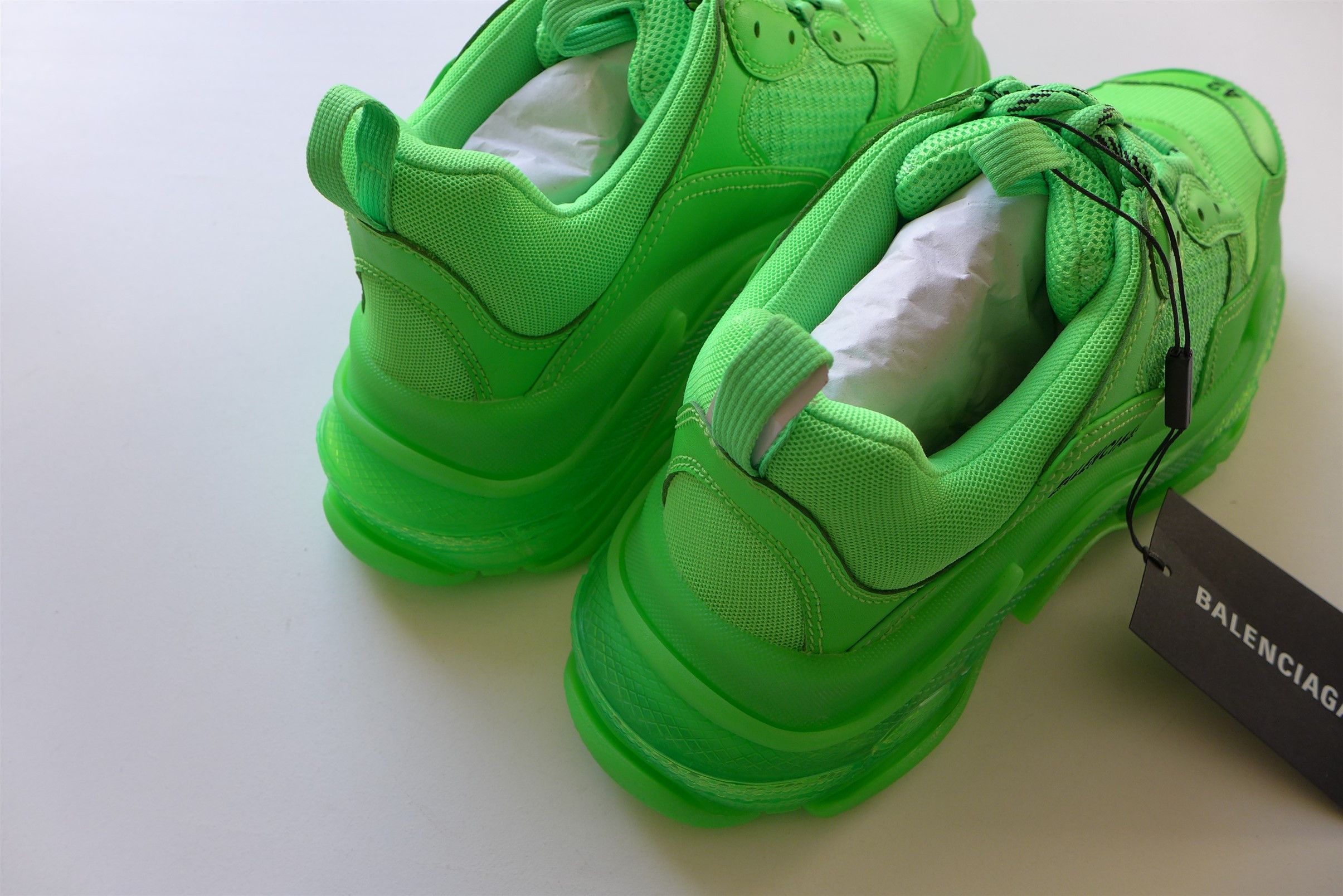 Balenciaga Balenciaga Triple S Sneakers - Neon Green Size US 9 / EU 42 - 6 Thumbnail