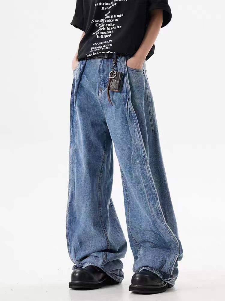 Vintage street design silhouette machete wide leg jeans