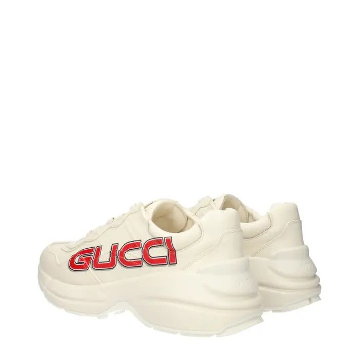 Gucci o1s1wg111025 Rhython Leather Sneakers in Ivory Size US 10.5 / EU 43-44 - 3 Thumbnail