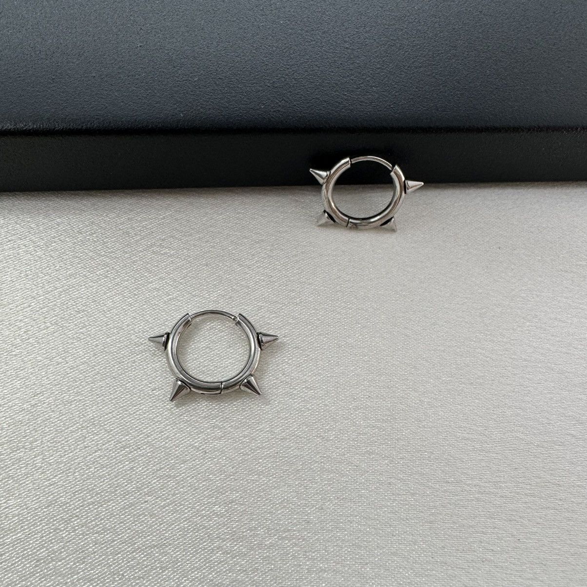 Other 14mm Spiked Hoop Earrings for Men Women Hip Hop Punk Unisex Size ONE SIZE - 4 Thumbnail