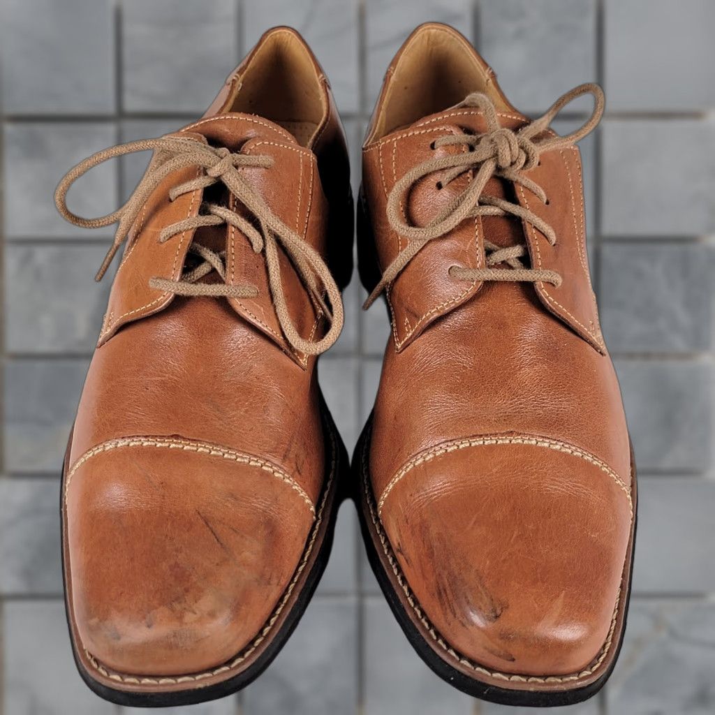 Sandro Moscoloni Sandro Moscoloni Shoes Mens 13 M Brown Leather Dress Cap Toe Derby Square Toe Size ONE SIZE - 1 Thumbnail