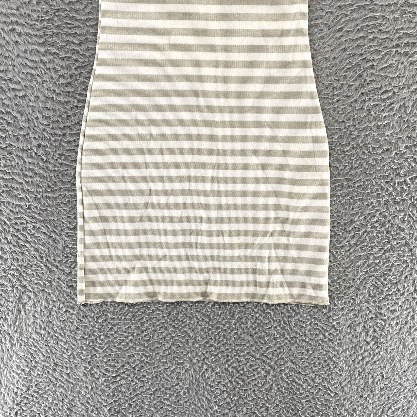 Zara VINTAGE Zara Dress Womens Small Beige White Stripe Ribbed Bodycon Tank Mini Knit Stretch Size S / US 4 / IT 40 - 3 Thumbnail