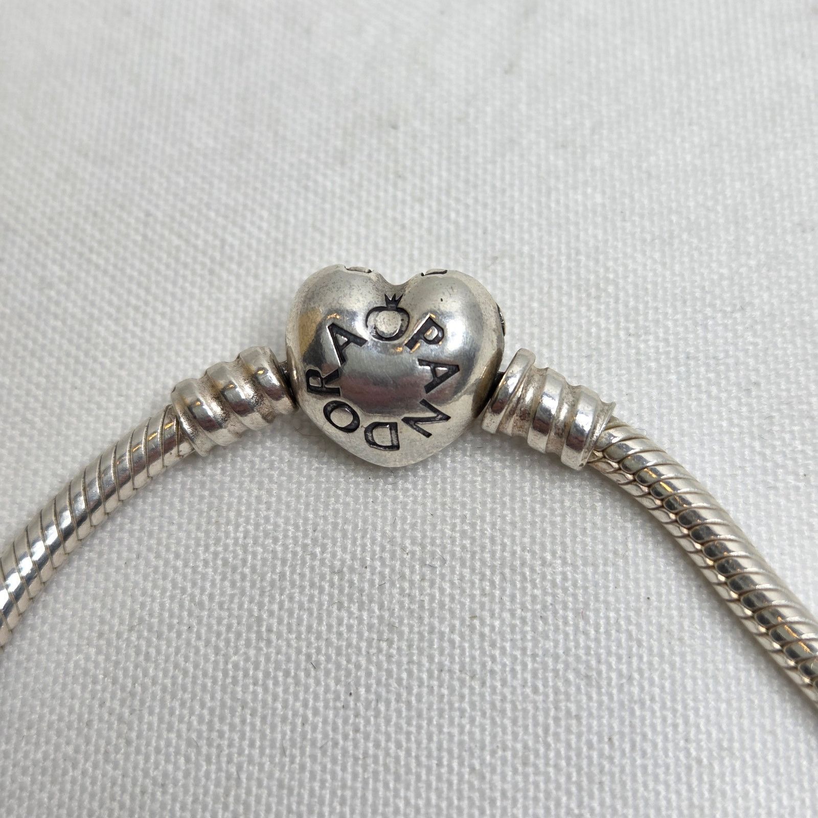 pandora Sterling Silver Pandora Bracelet W/ Angel & Heart Charm Size ONE SIZE - 3 Thumbnail
