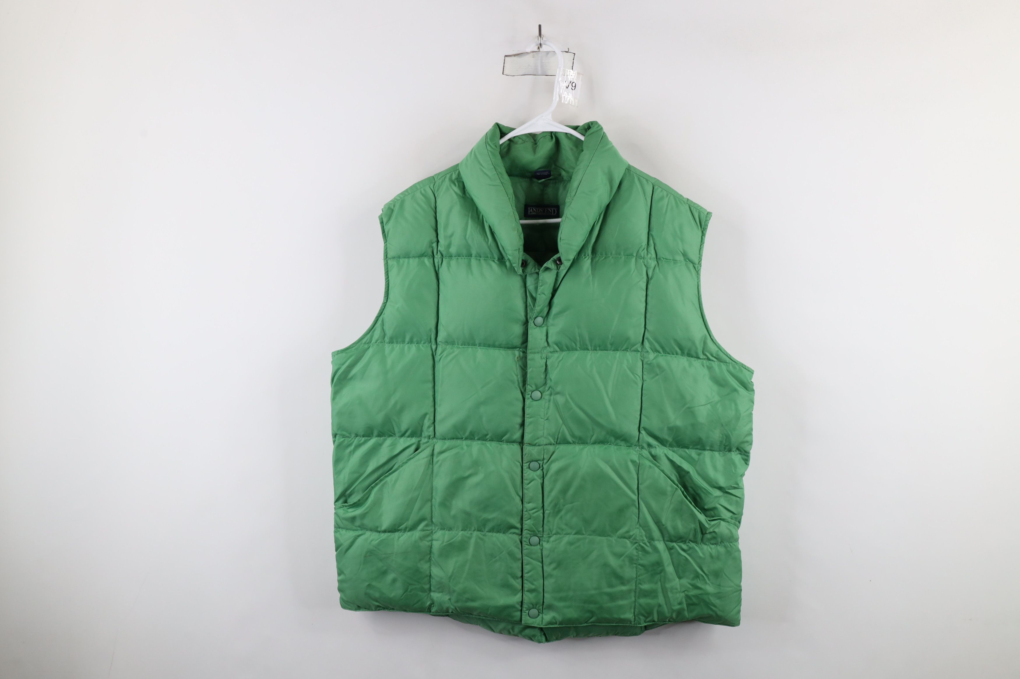 Lands' End × Vintage Vintage 90s Lands End Down Fill Puffer Vest Jacket Green Size US XL / EU 56 / 4 - 1 Thumbnail
