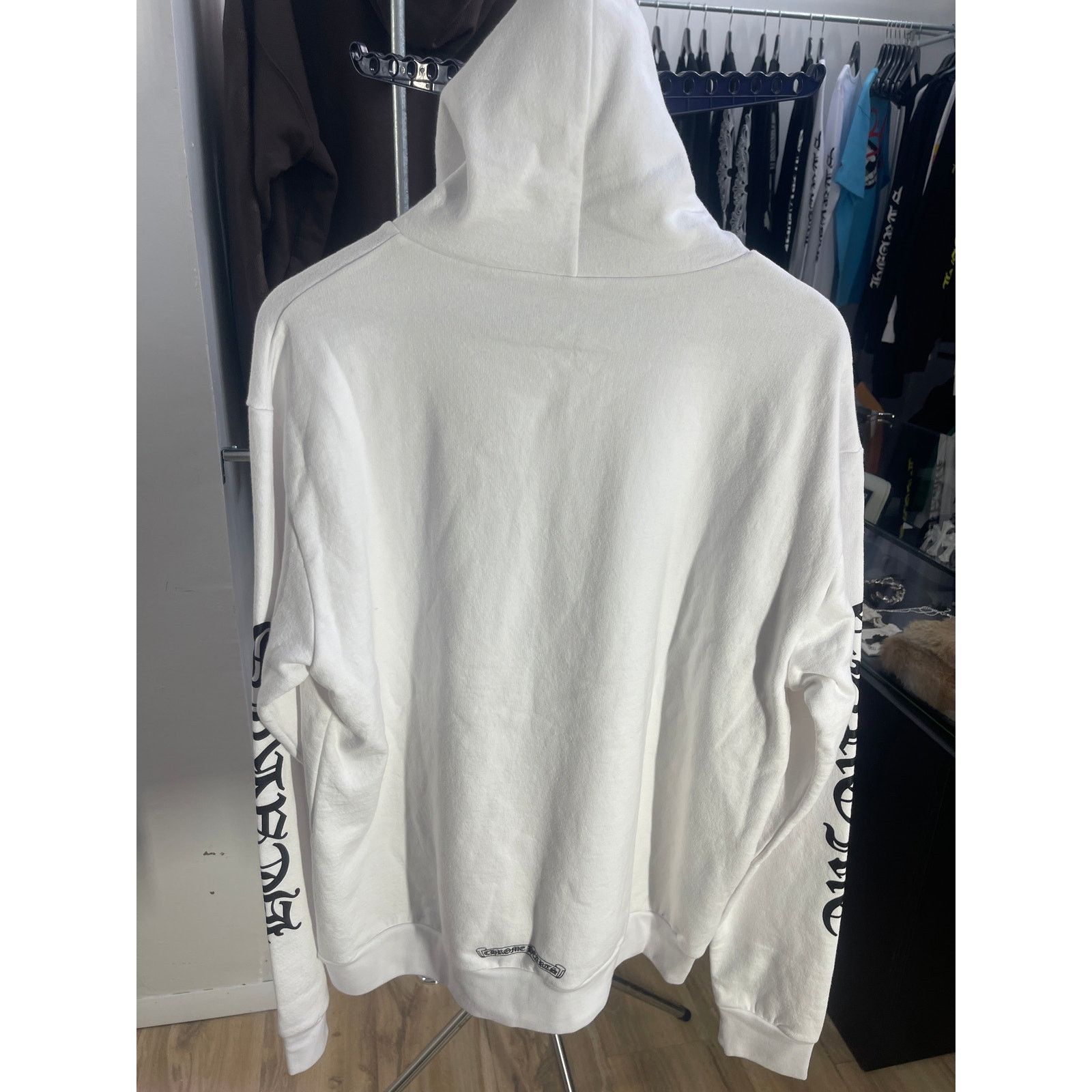 Chrome Hearts Chrome Hearts Vertical Logo Pullover Hoodie - White - Medium Size US M / EU 48-50 / 2 - 2 Thumbnail