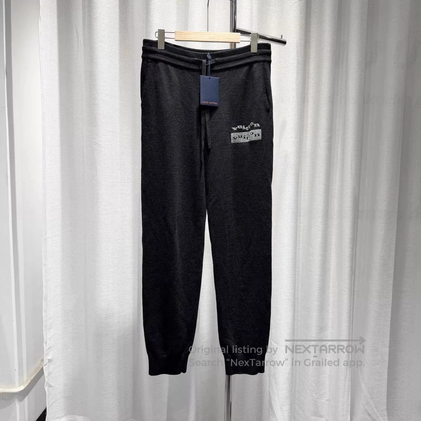 Louis Vuitton Black Embroidered Sweatpants with Drawstring. Size US 32 / EU 48 - 1 Thumbnail