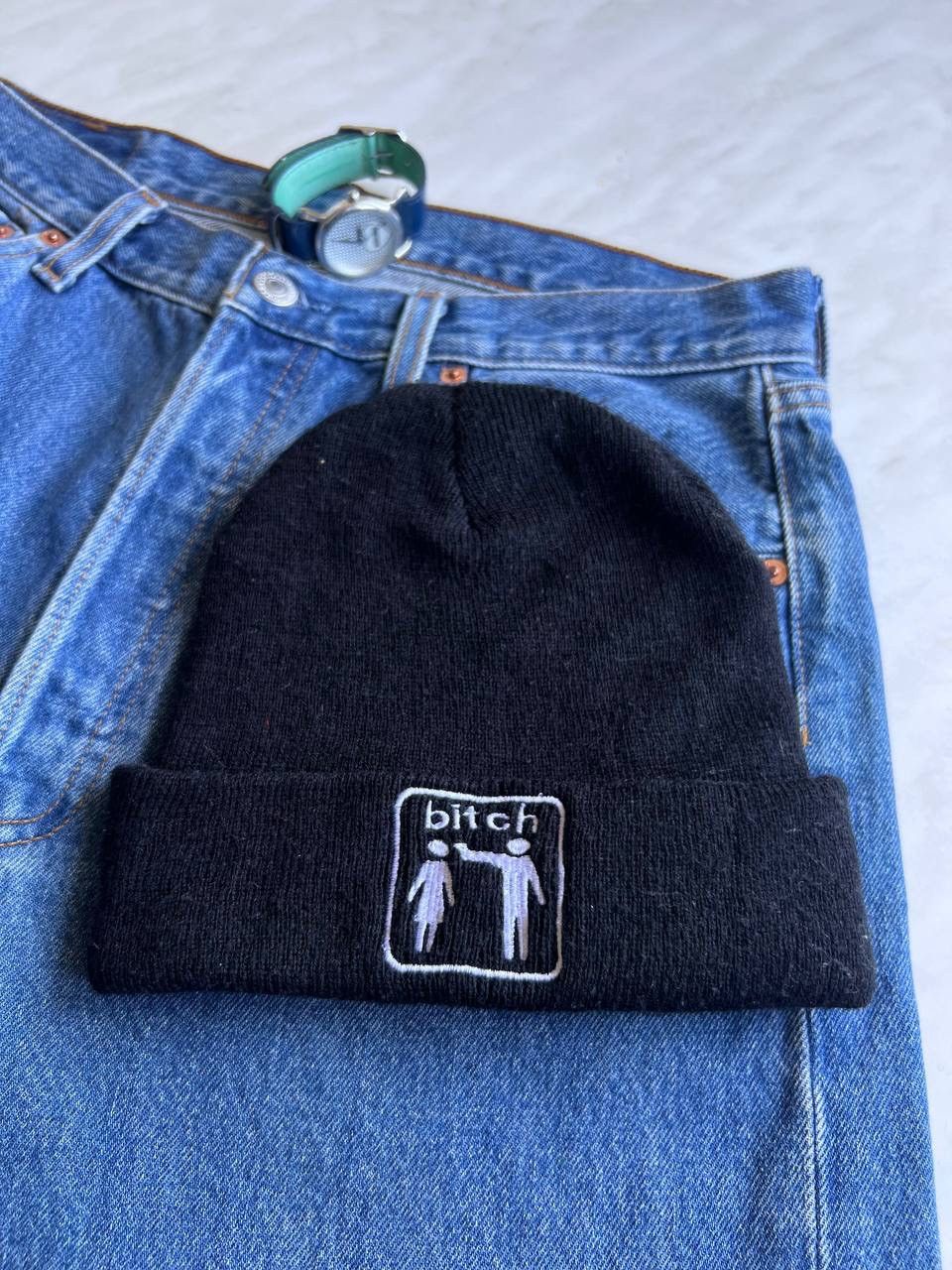 Shorty's Skateboards Vintage Bitch Skatebord Beanie Hat Black Size ONE SIZE - 1 Thumbnail