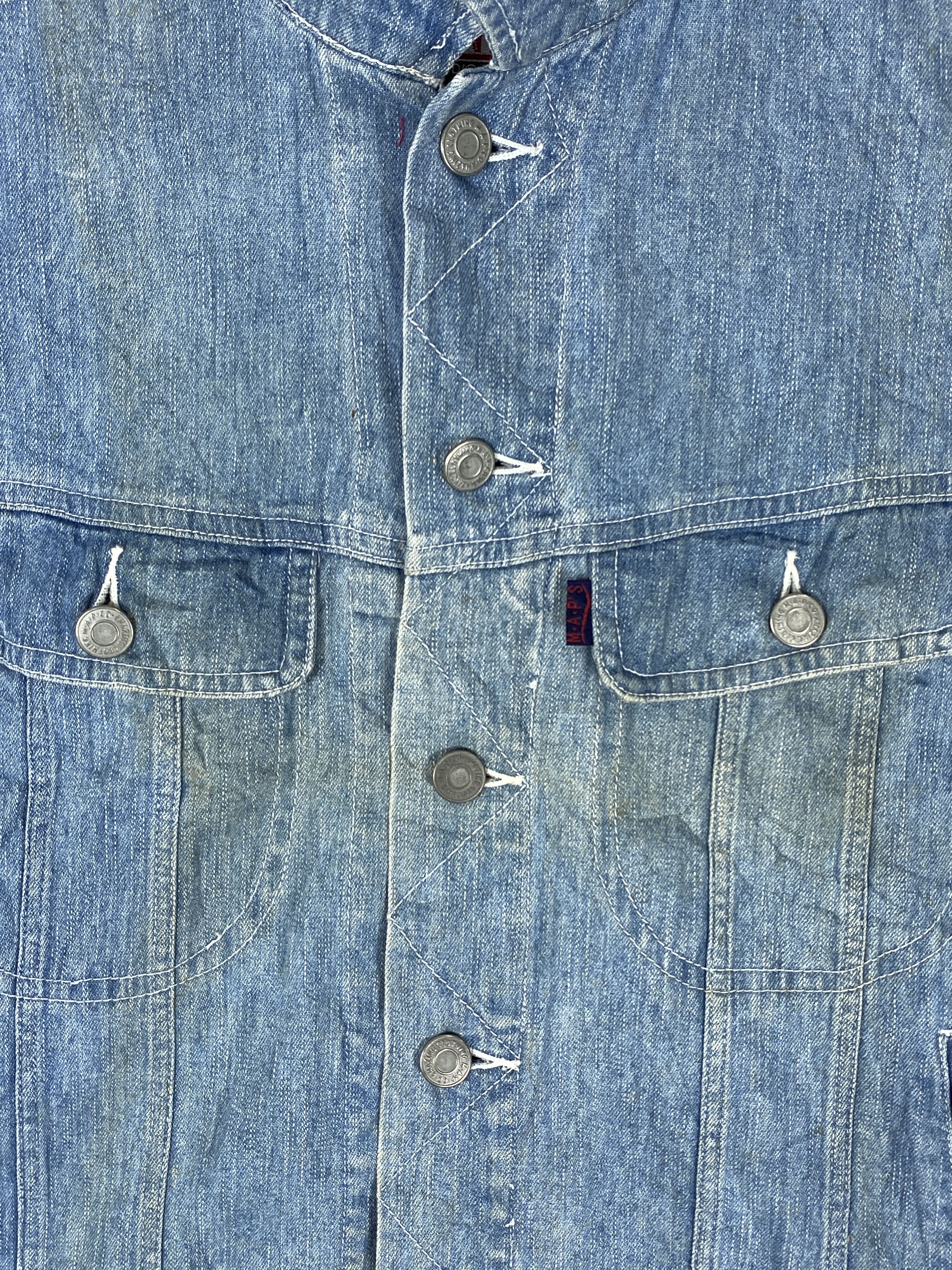 Japanese Brand Vintage Studio Map Denim Vest Size US S / EU 44-46 / 1 - 3 Thumbnail