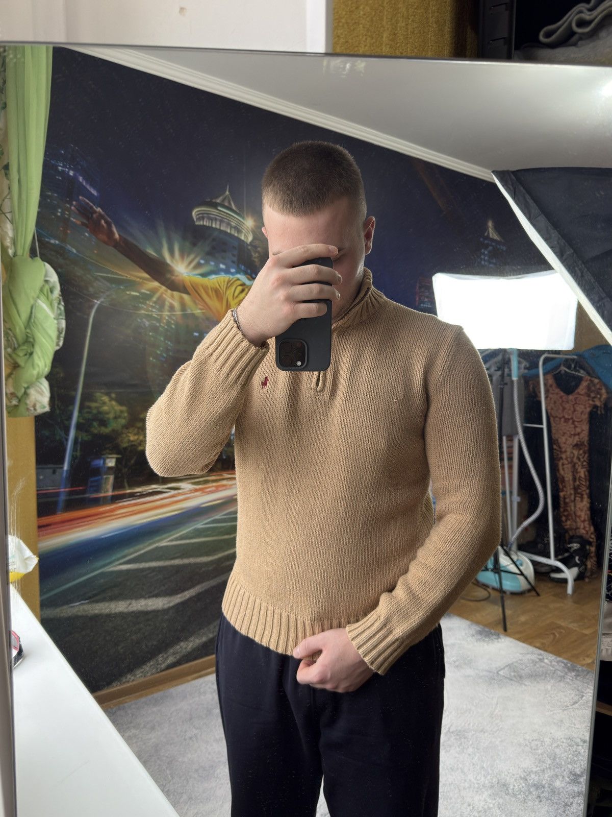 Polo Ralph Lauren Vintage Polo Ralph Lauren 1/4 Zip Cotton Knit Sweater Beige Size US M / EU 48-50 / 2 - 13 Thumbnail