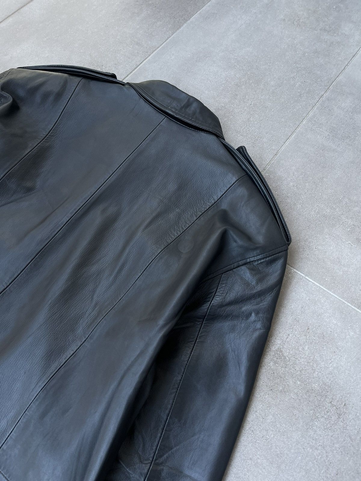 Leather !DS! AW22 Studio ID Long Paneled Leather Black Coat Size US M / EU 48-50 / 2 - 19 Thumbnail