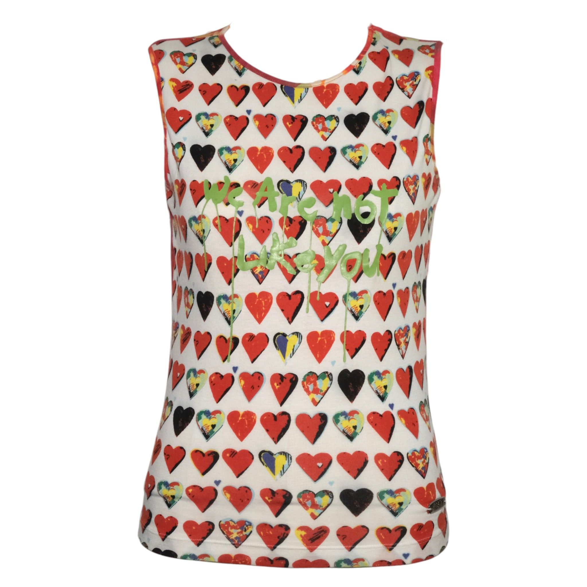 Versace Jeans Couture Jim Dine Heart Graffiti Print Tank Top Size M / US 6-8 / IT 42-44 - 1 Thumbnail