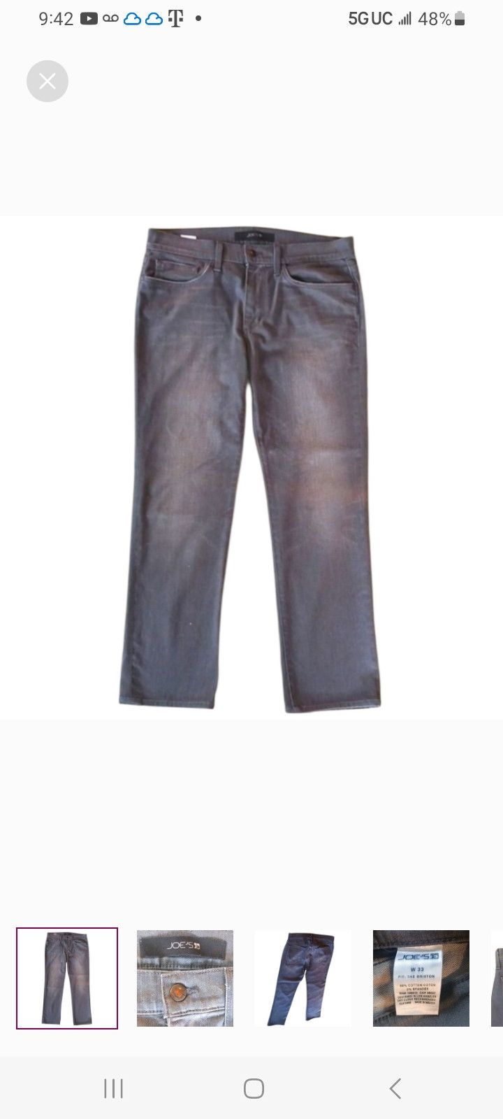 Joe's JOE'S JEANS Brixton Grey Jeans Size US 34 / EU 50 - 1 Thumbnail
