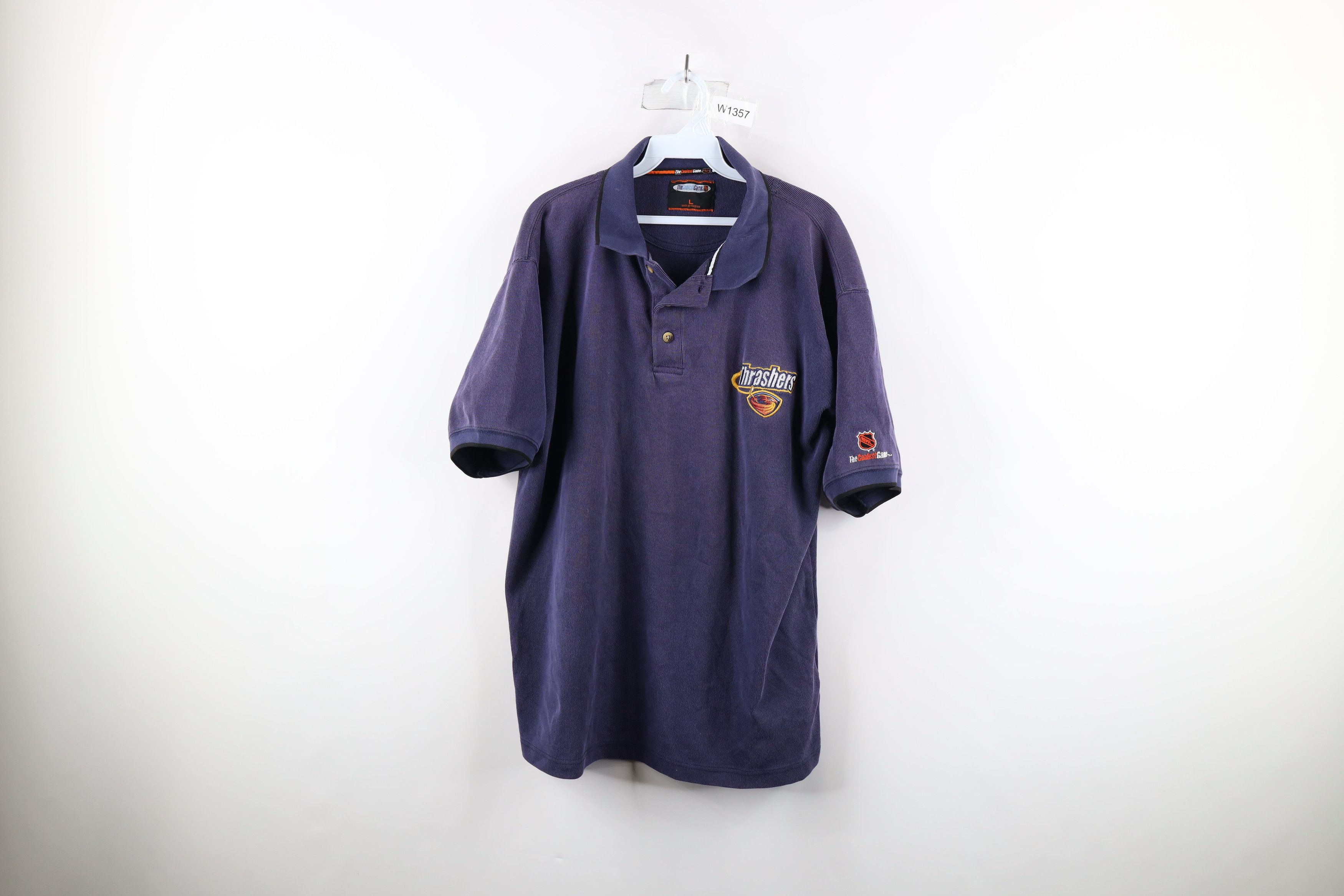 Vintage Vintage Spell Out Atlanta Thrashers Hockey Collared Polo Size US L / EU 52-54 / 3 - 1 Thumbnail