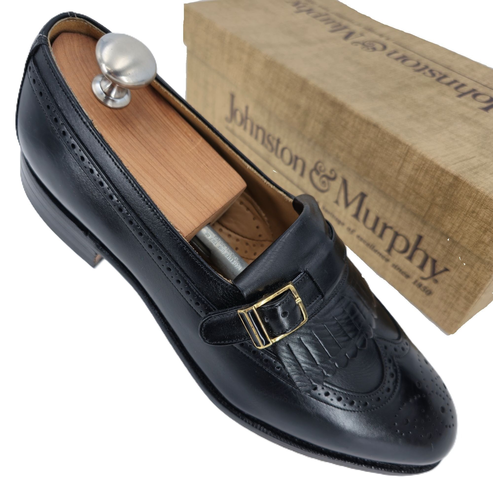 Johnston & Murphy New Vintage Johnston & Murphy Aristocraft Black Leather Monk Size US 8.5 / EU 41-42 - 4 Thumbnail