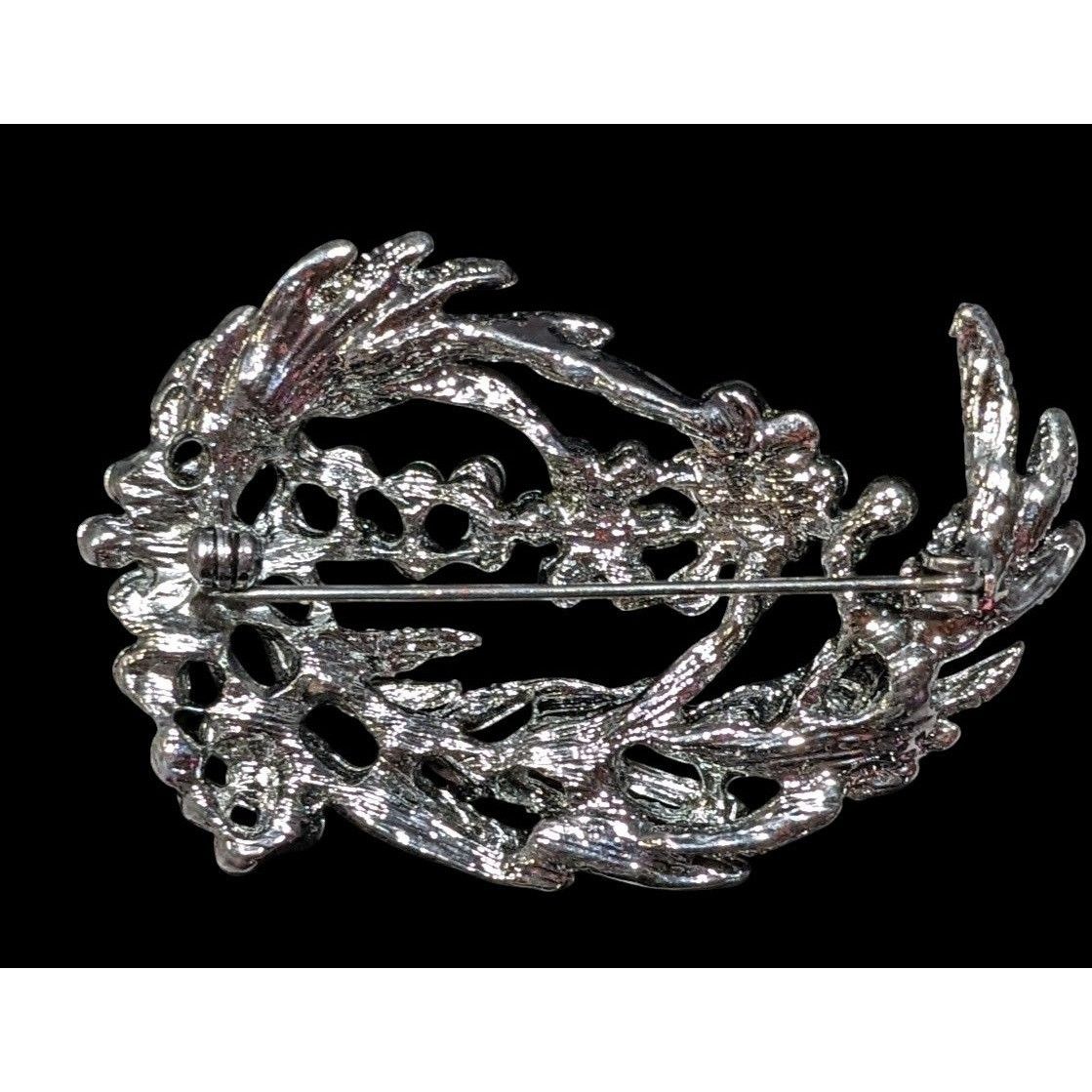 Other Vintage Floral Elven Fairycore Silver Tone Brooch With Rhine Size ONE SIZE - 2 Thumbnail