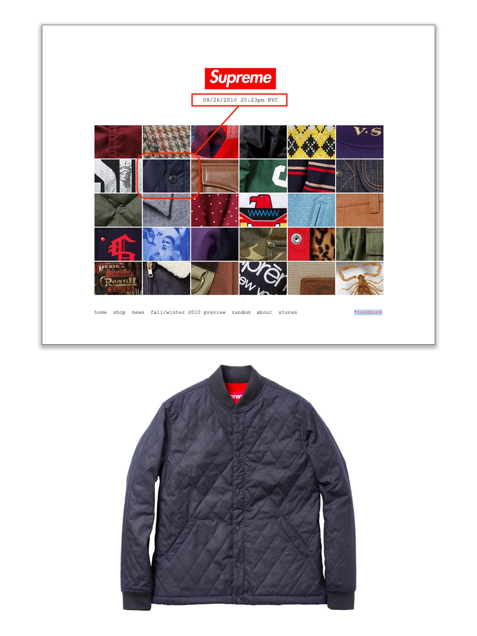 Supreme FW10 Supreme x British Millerain Diamond Quilted Jacket 