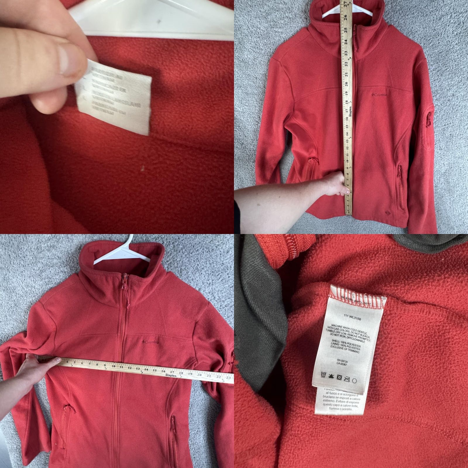 Vintage Columbia Fleece Jacket Womens Large Red Full Zip Pockets Outdoor Wear Size L / US 10 / IT 46 - 8 Thumbnail