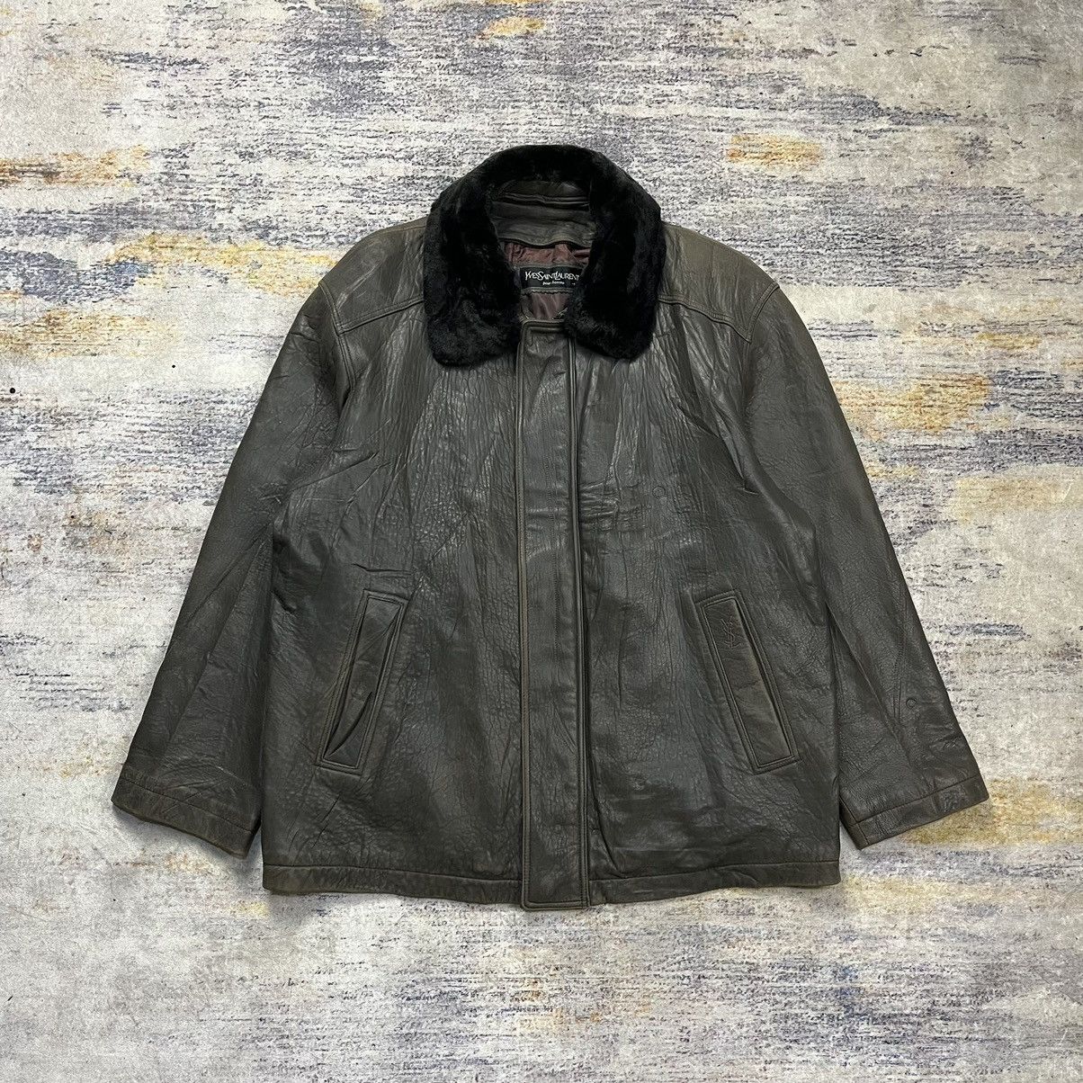 Vintage 90s Yves Saint Laurent leather jacket