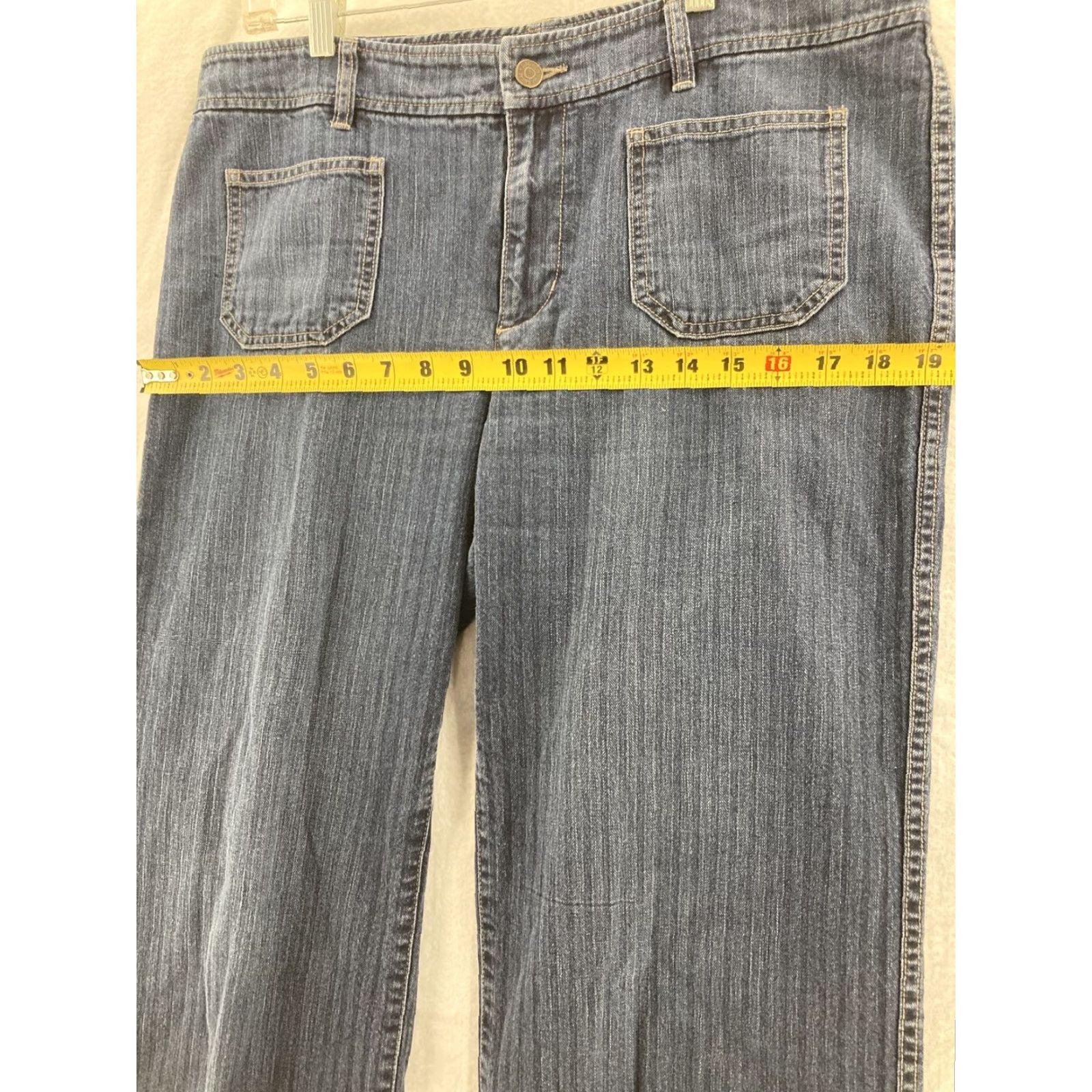 CO VINTAGE Lauren Jeans Co Jeans 12 Bootcut Pinstriped Denim Blue 90s Womens Size 34" / US 12 / IT 48 - 4 Thumbnail