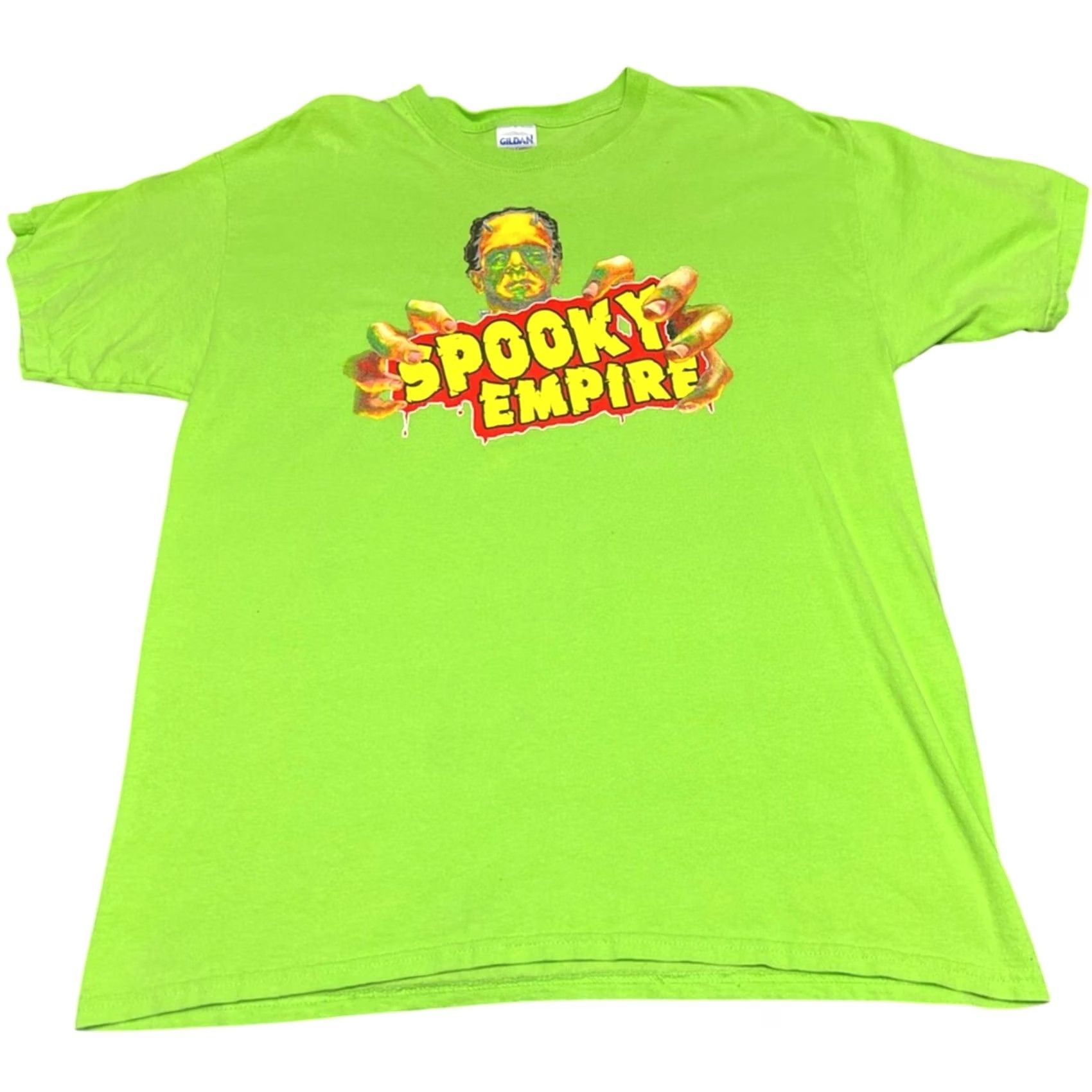Gildan VINTAGE Horror Convention T-shirt Tee Spooky Empire Frankenstein SIZE LARGE LIME Shirt Mens Size US L / EU 52-54 / 3 - 3 Thumbnail