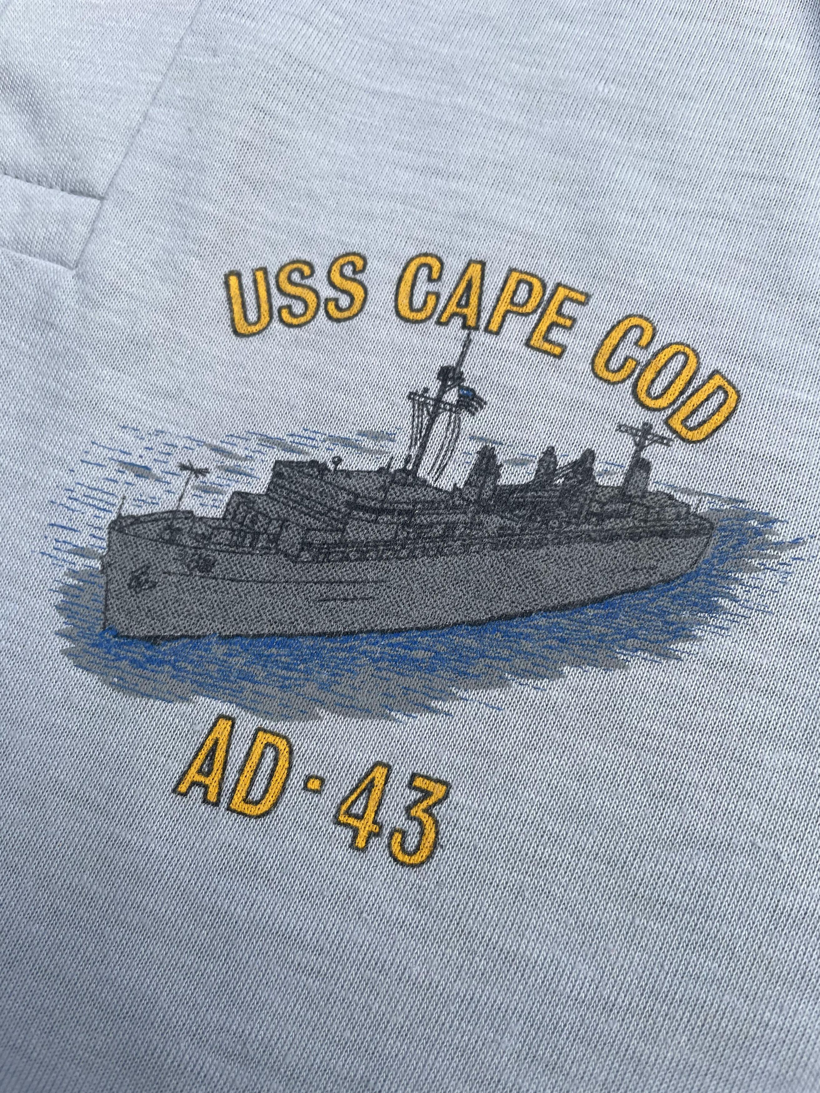 Hanes × Vintage Vintage 80's Hanes Uss Cape COd AD-43 Polo Tee Size US S / EU 44-46 / 1 - 6 Thumbnail