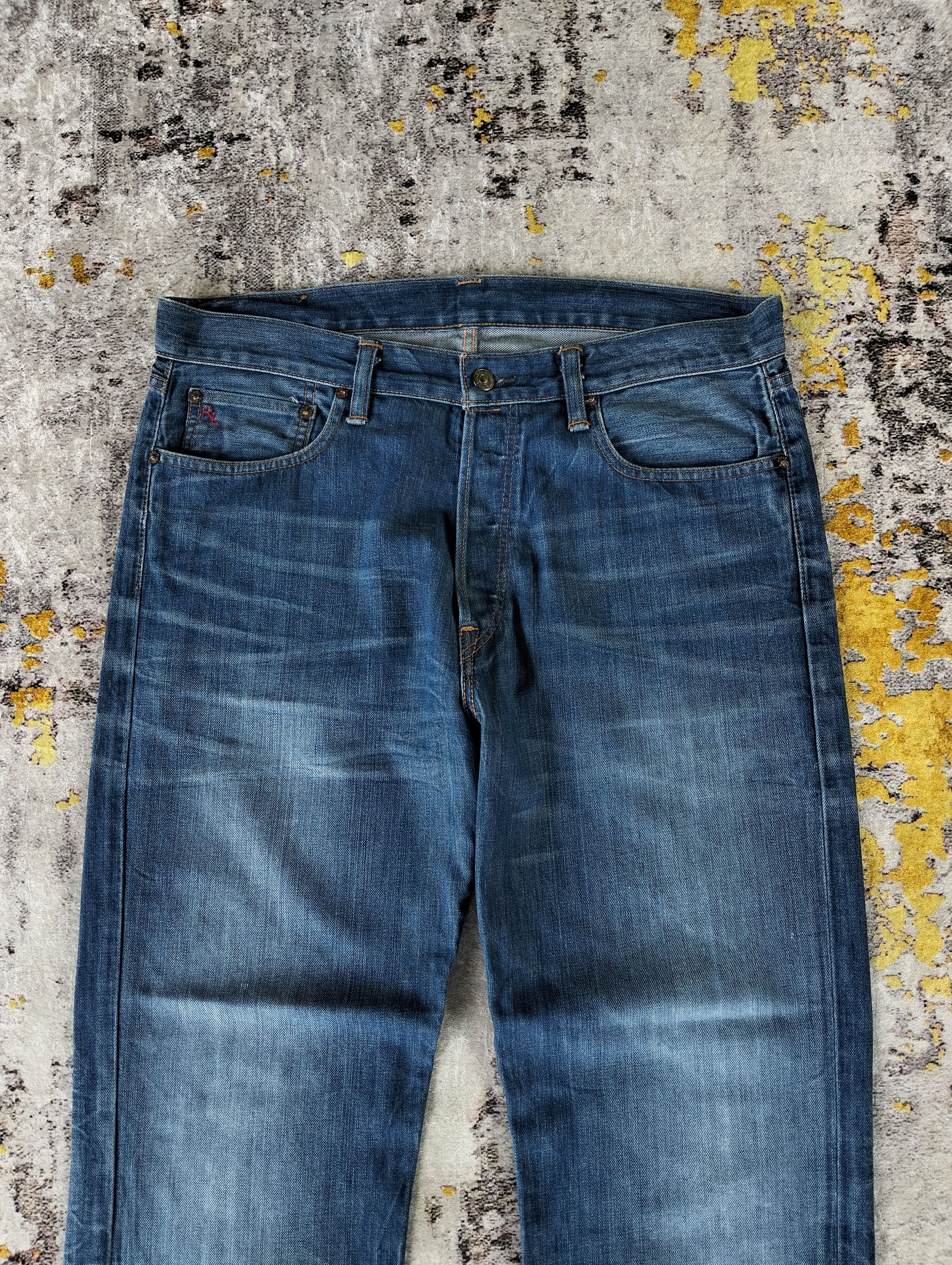 RRL Ralph Lauren PRL Polo Ralph Lauren Button Fly StraightFit 650 Denim Jeans Size US 35 - 2 Thumbnail