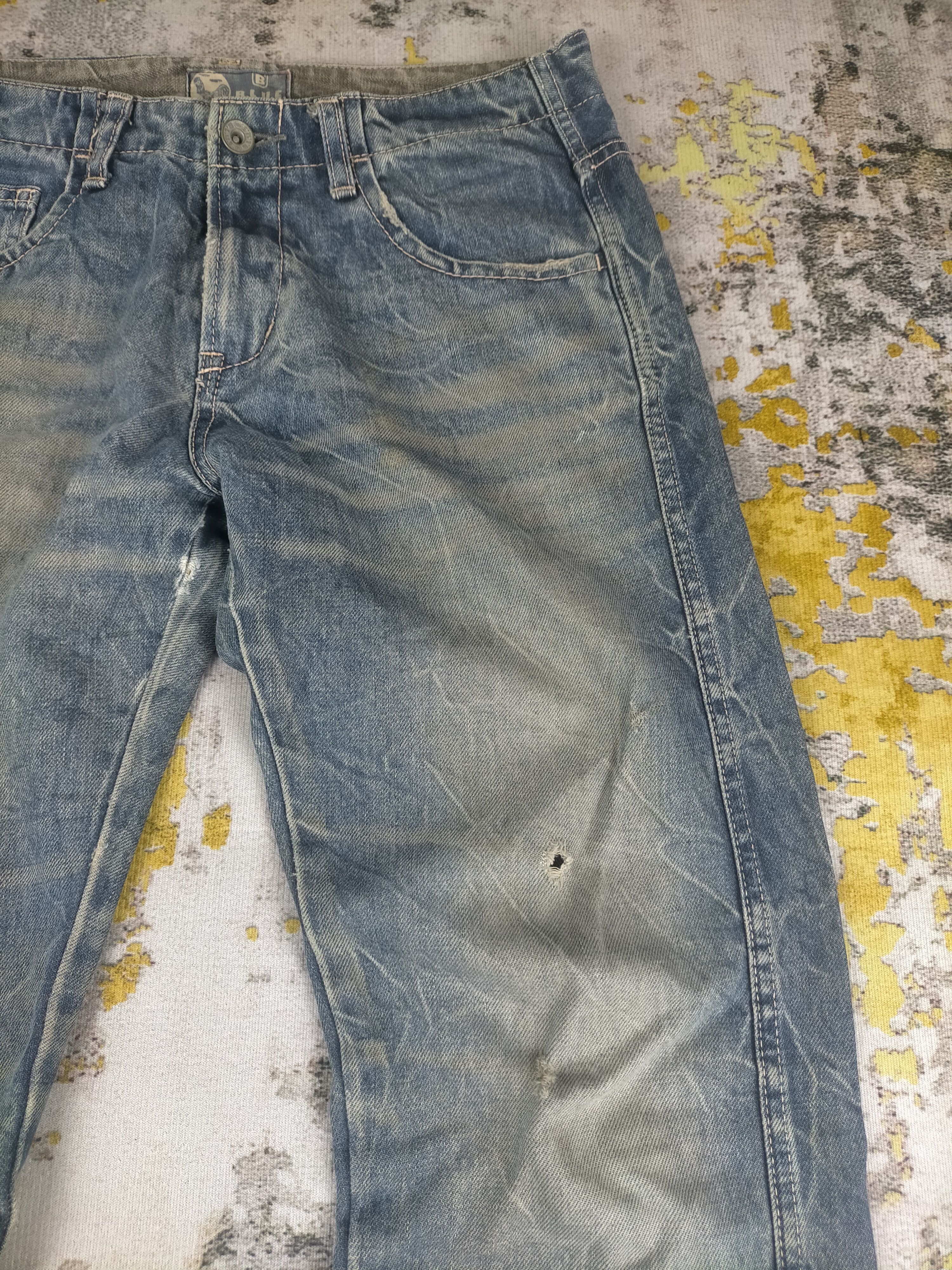Blue Blue Japan 🔥 Vintage Blue Blue Japan Sick Distressed Jeans Size US 29 - 2 Thumbnail