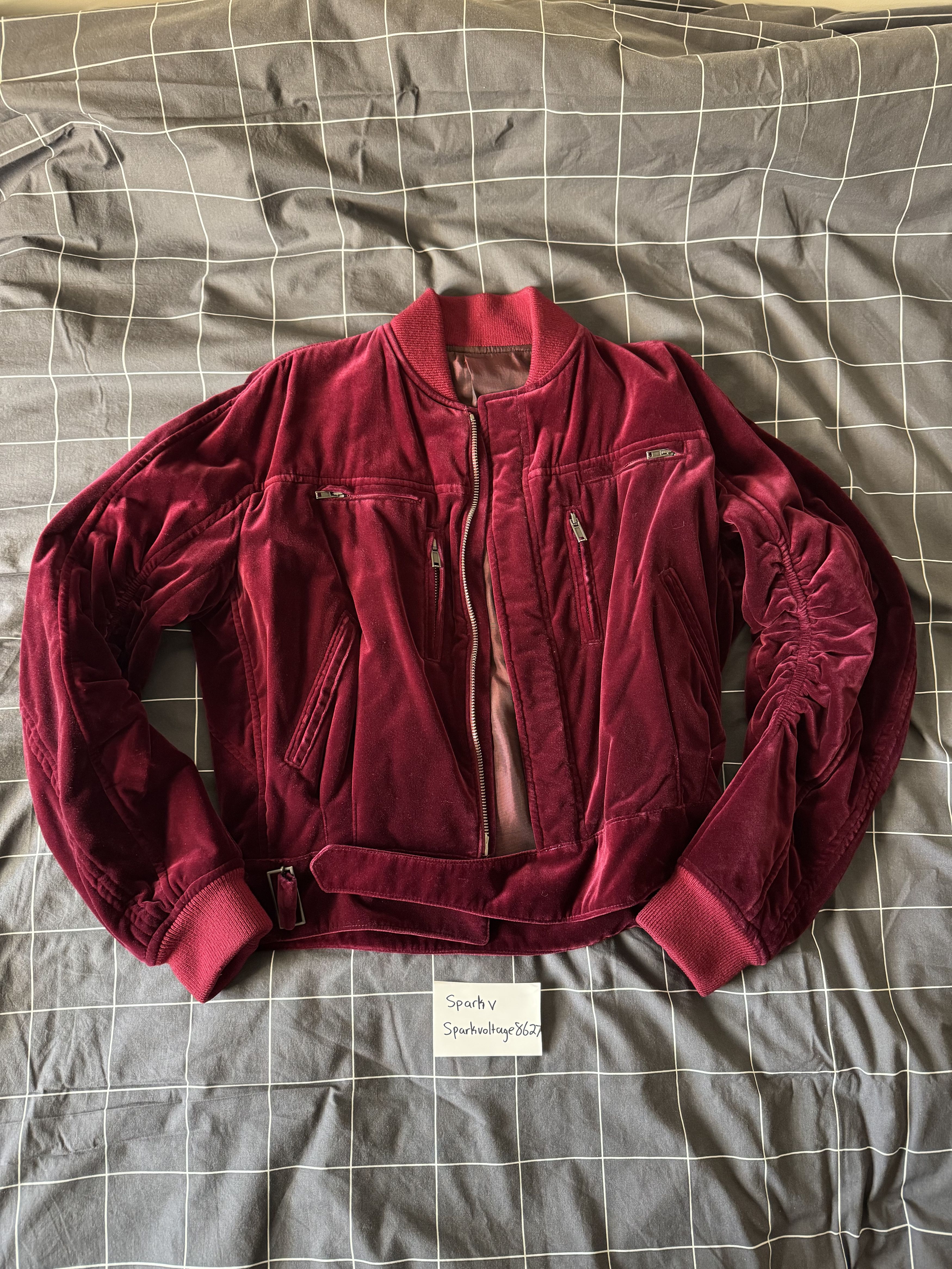 Haider Ackermann Burgundy Velvet Bomber Size US L / EU 52-54 / 3 - 1 Thumbnail