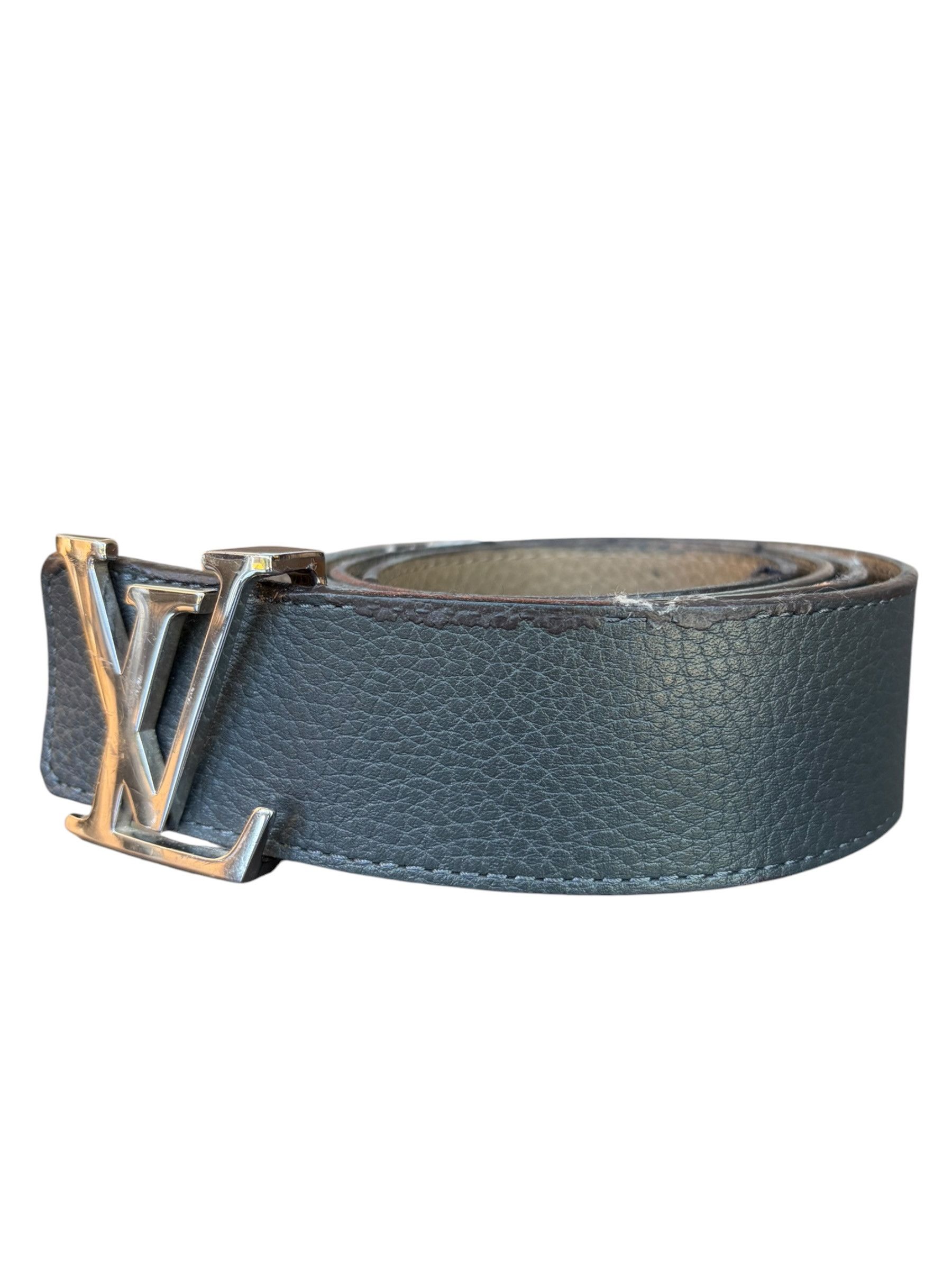 Louis Vuitton Louis Vuitton Navy & Brown Silver Reversible Belt Size 34 - 3 Thumbnail